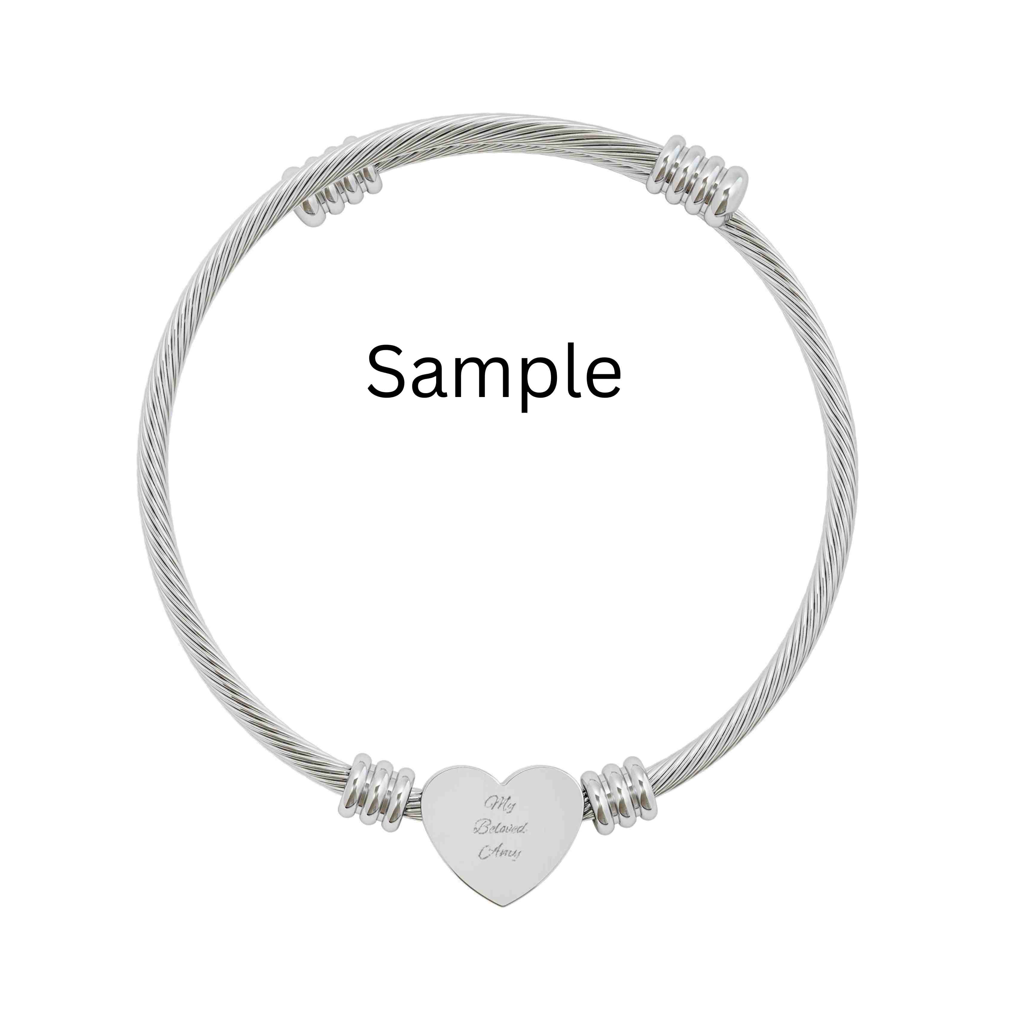 Engravable Heart Cuff Bracelet | The Beloved Collection | Personalized Silver Wire Bangle for Women product thumbnail image Engravable Heart Cuff Bracelet | The Beloved Collection | Personalized Silver Wire Bangle for Women product thumbnail image