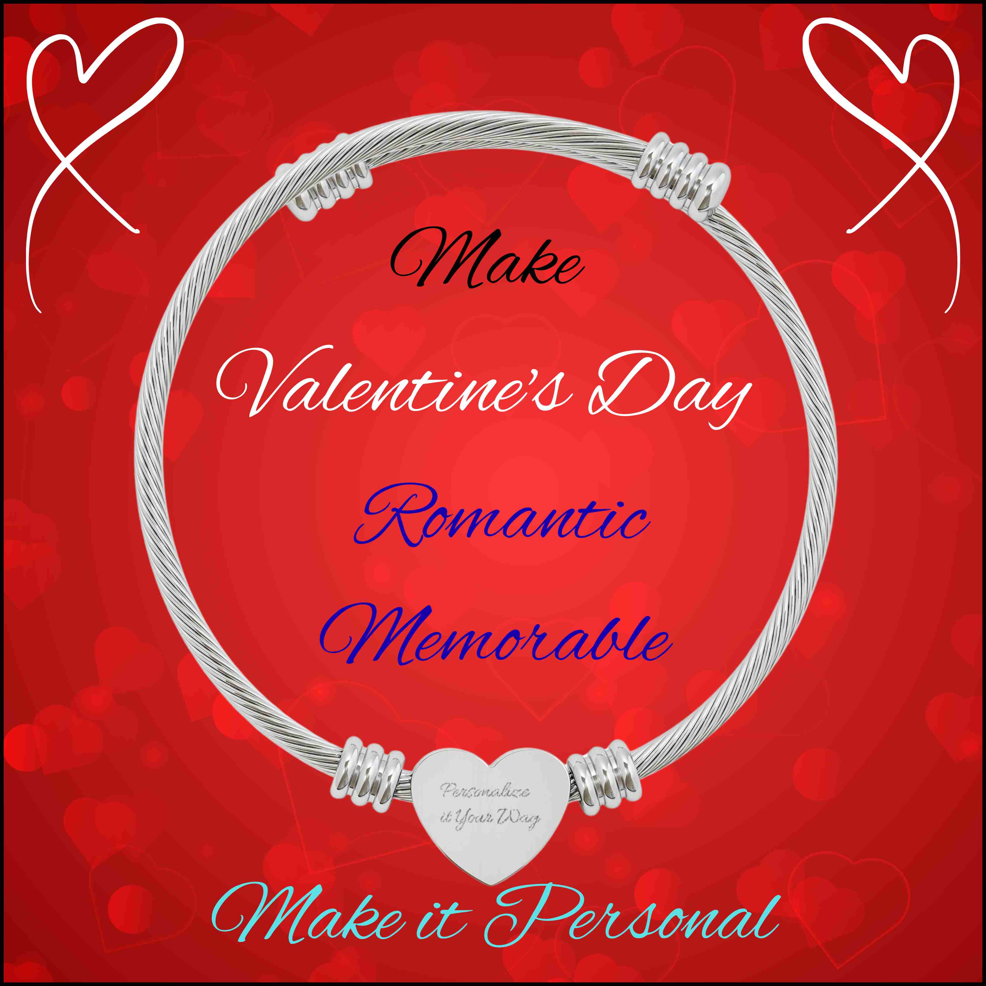 Engravable Heart Cuff Bracelet | The Beloved Collection | Personalized Silver Wire Bangle for Women product thumbnail image Engravable Heart Cuff Bracelet | The Beloved Collection | Personalized Silver Wire Bangle for Women product thumbnail image