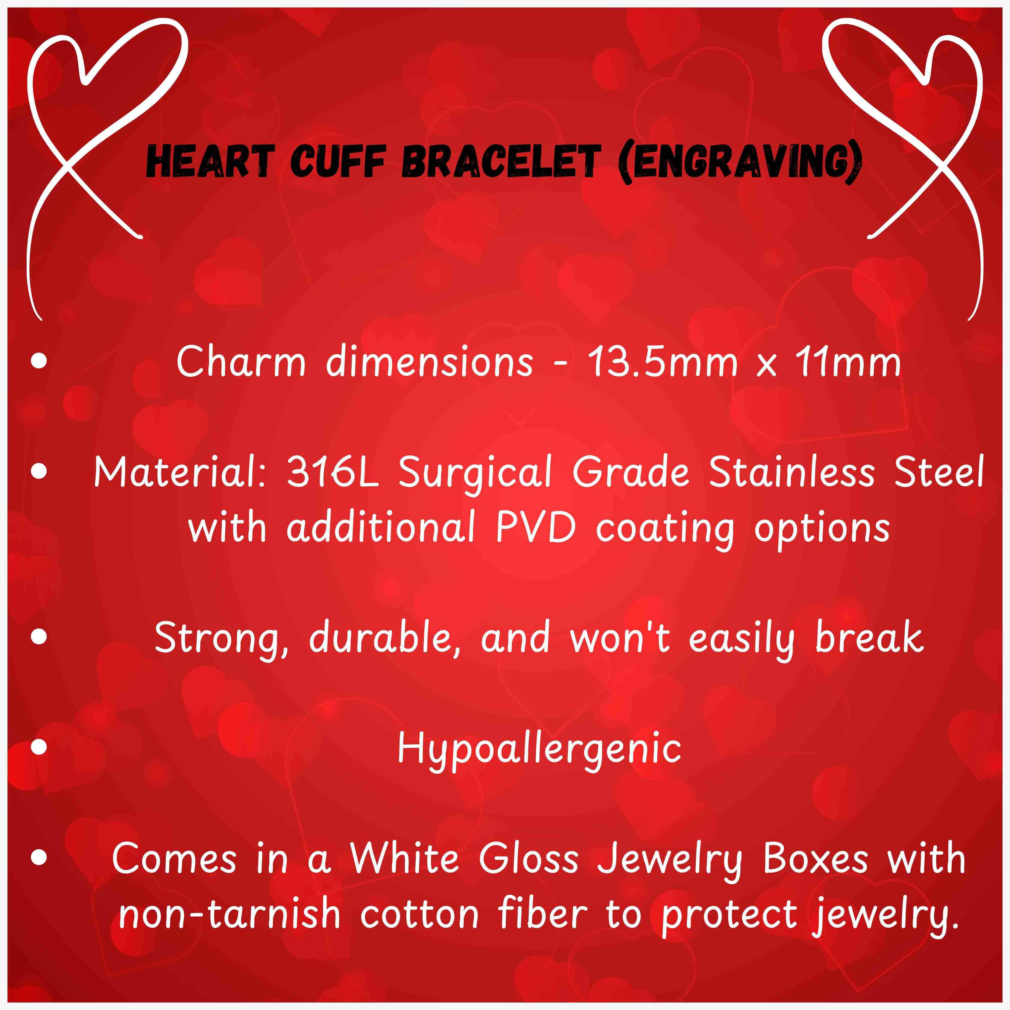 Engravable Heart Cuff Bracelet — Personalized Silver Wire Bangle for Women product thumbnail image