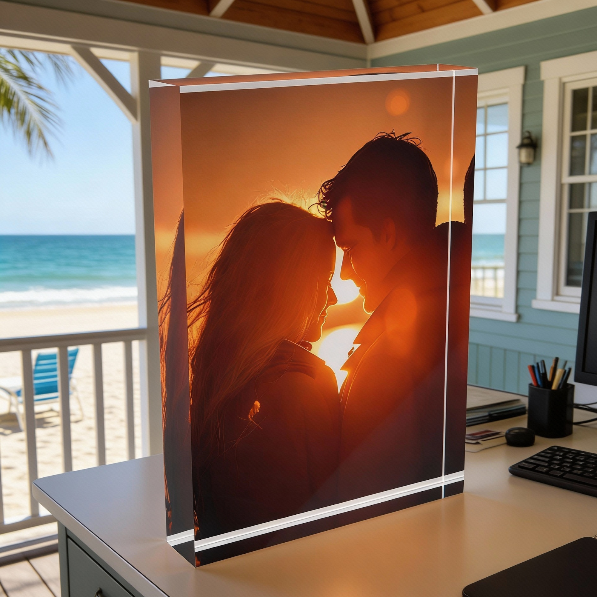 Custom 3D Acrylic Photo Block, Personalized Valentines Day Gift for Couples, Anniversary Keepsake, Wedding or Bridal Shower Gift product thumbnail image