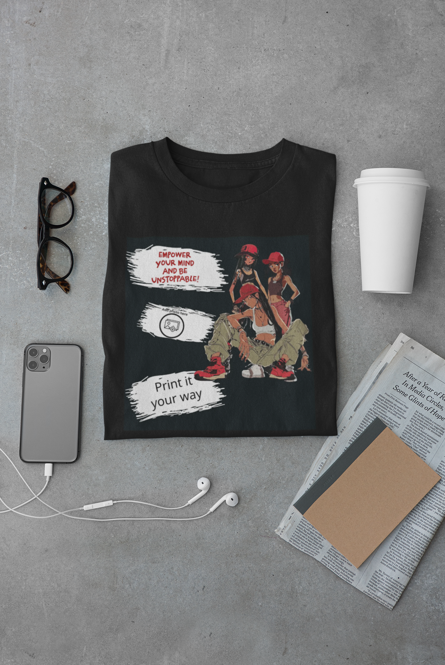Customizable EMPOWER T-Shirt — Retro Graphic Tee product thumbnail image Customizable EMPOWER T-Shirt — Retro Graphic Tee product thumbnail image