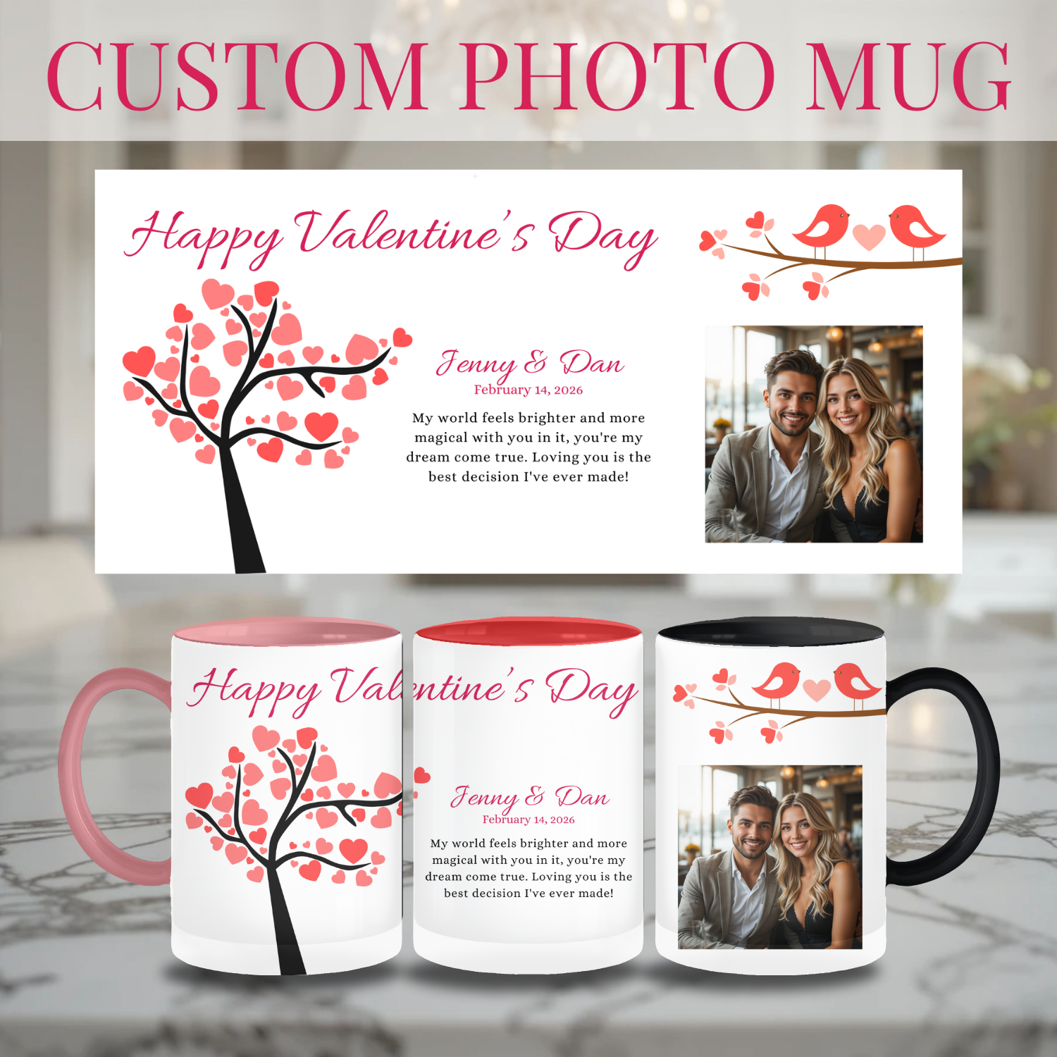 Personalized Photo Mug Gift | Custom Photo &amp; Message Gift | Birthday, Valentine, Anniversary, Couple product thumbnail image