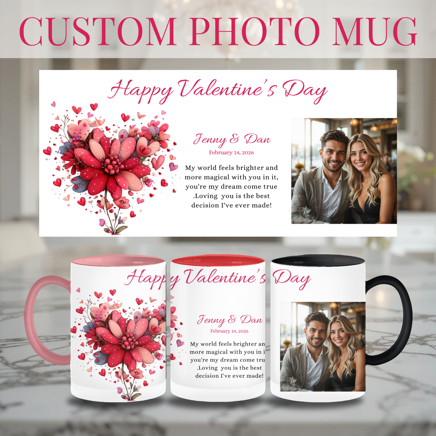 Truly Personalized Photo Mug Gift | Custom Picture & Personal Message | Birthday, Mother’s Day, Valentine, Couples, Graduations product thumbnail image Truly Personalized Photo Mug Gift | Custom Picture & Personal Message | Birthday, Mother’s Day, Valentine, Couples, Graduations product thumbnail image