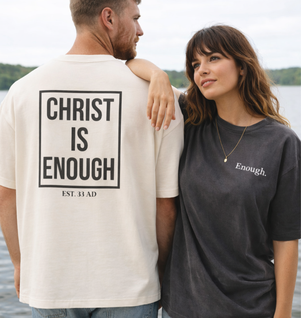 Christ Is Enough Shirt- Oversized Boxy Tee, Bella Canvas 3010 