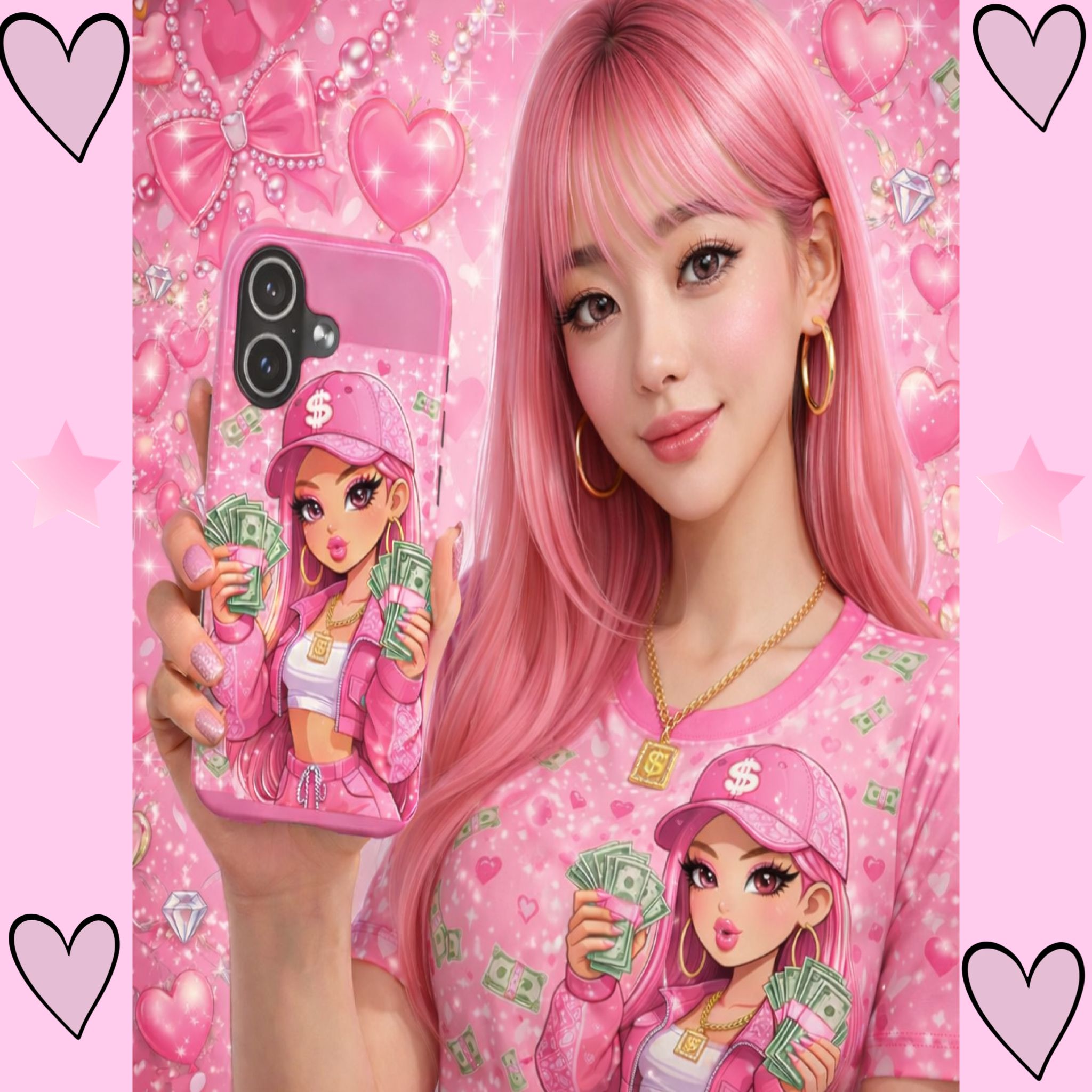 Pink Money Babe tough phone case