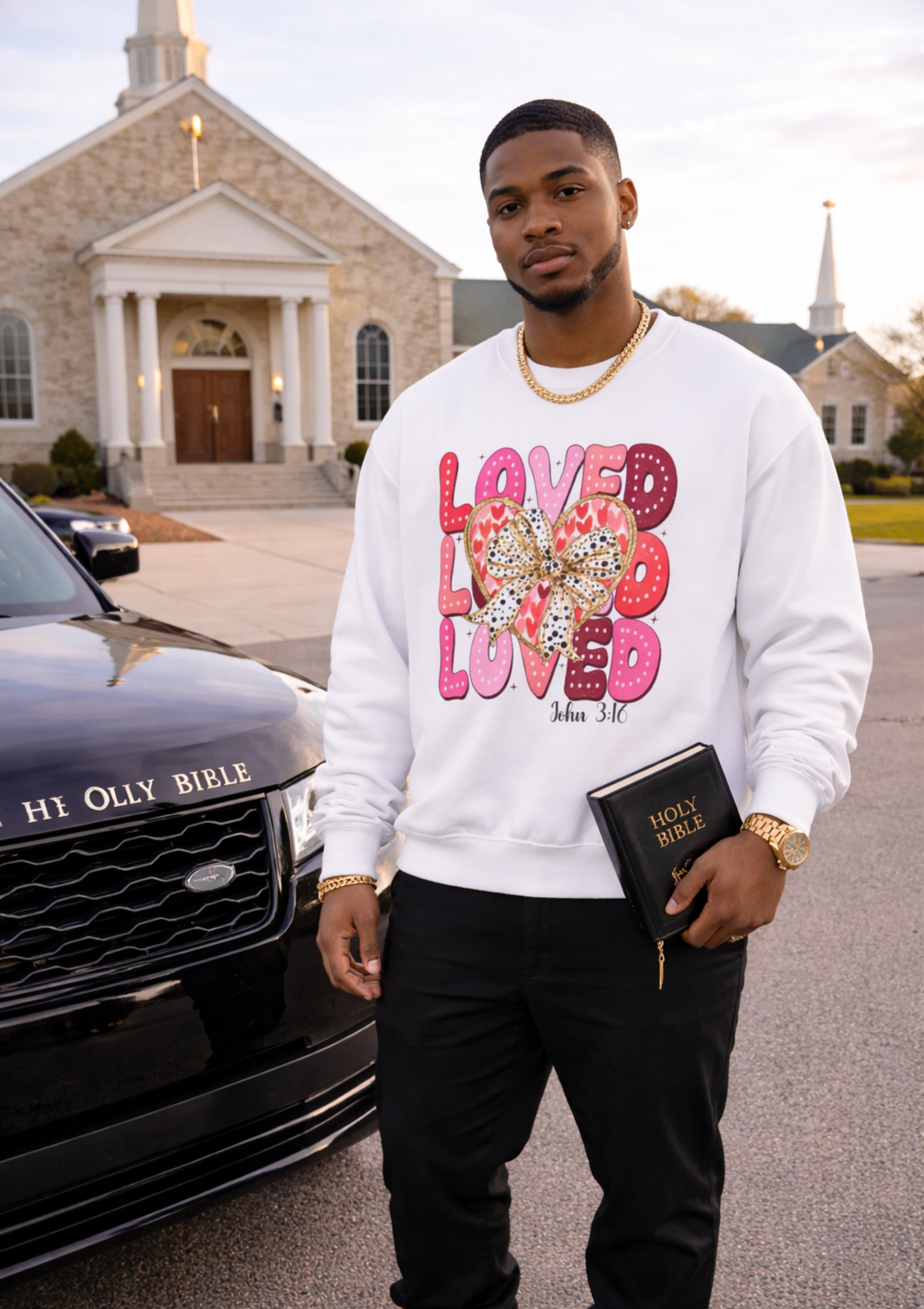 Faith-Inspired 'You Are Loved' Sweatshirt — Comfortable Everyday Crewneck product thumbnail image