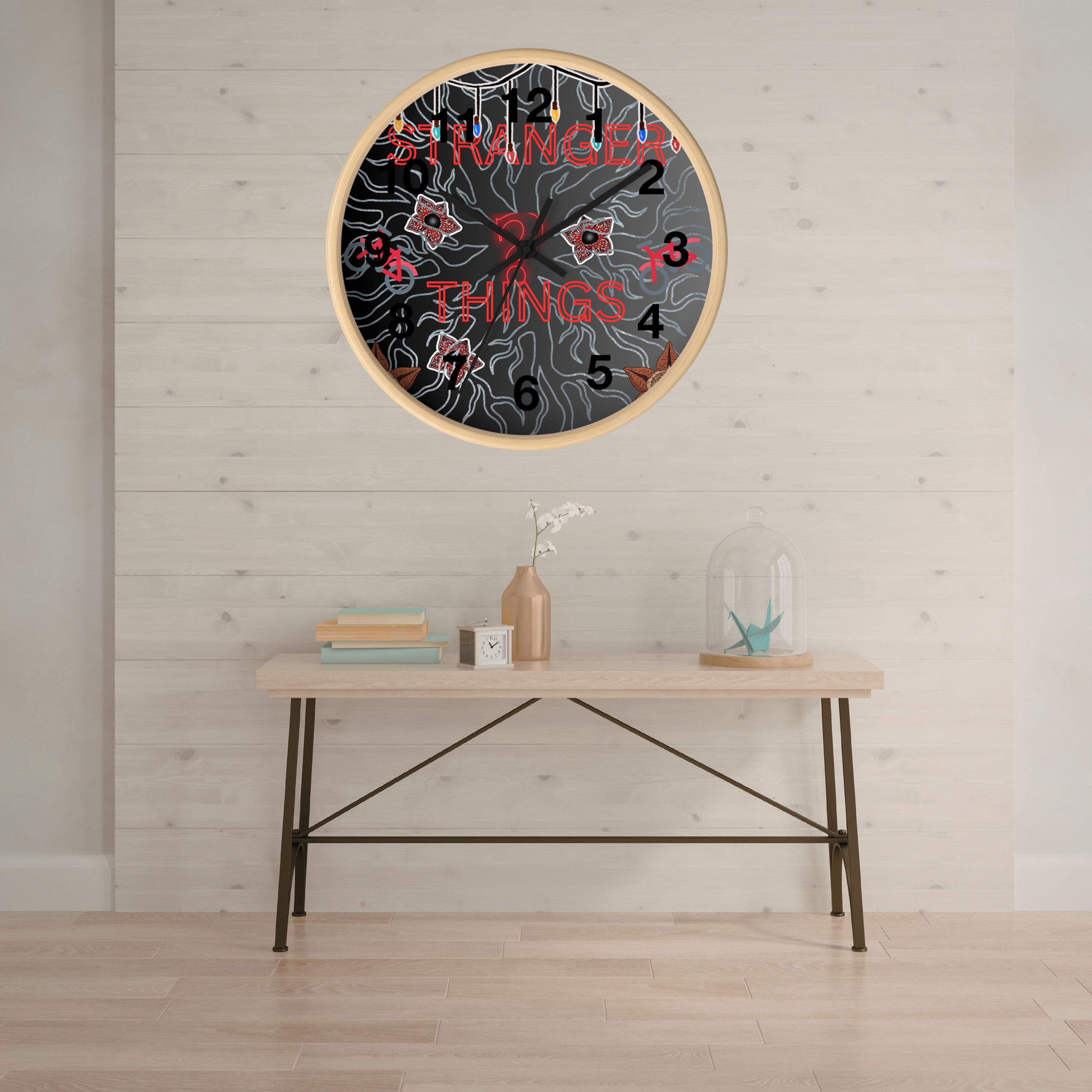 Stranger Things Wall Clock | Retro Neon Upside Down Decor | 80s Sci-Fi Horror Fan Gift product thumbnail image Stranger Things Wall Clock | Retro Neon Upside Down Decor | 80s Sci-Fi Horror Fan Gift product thumbnail image