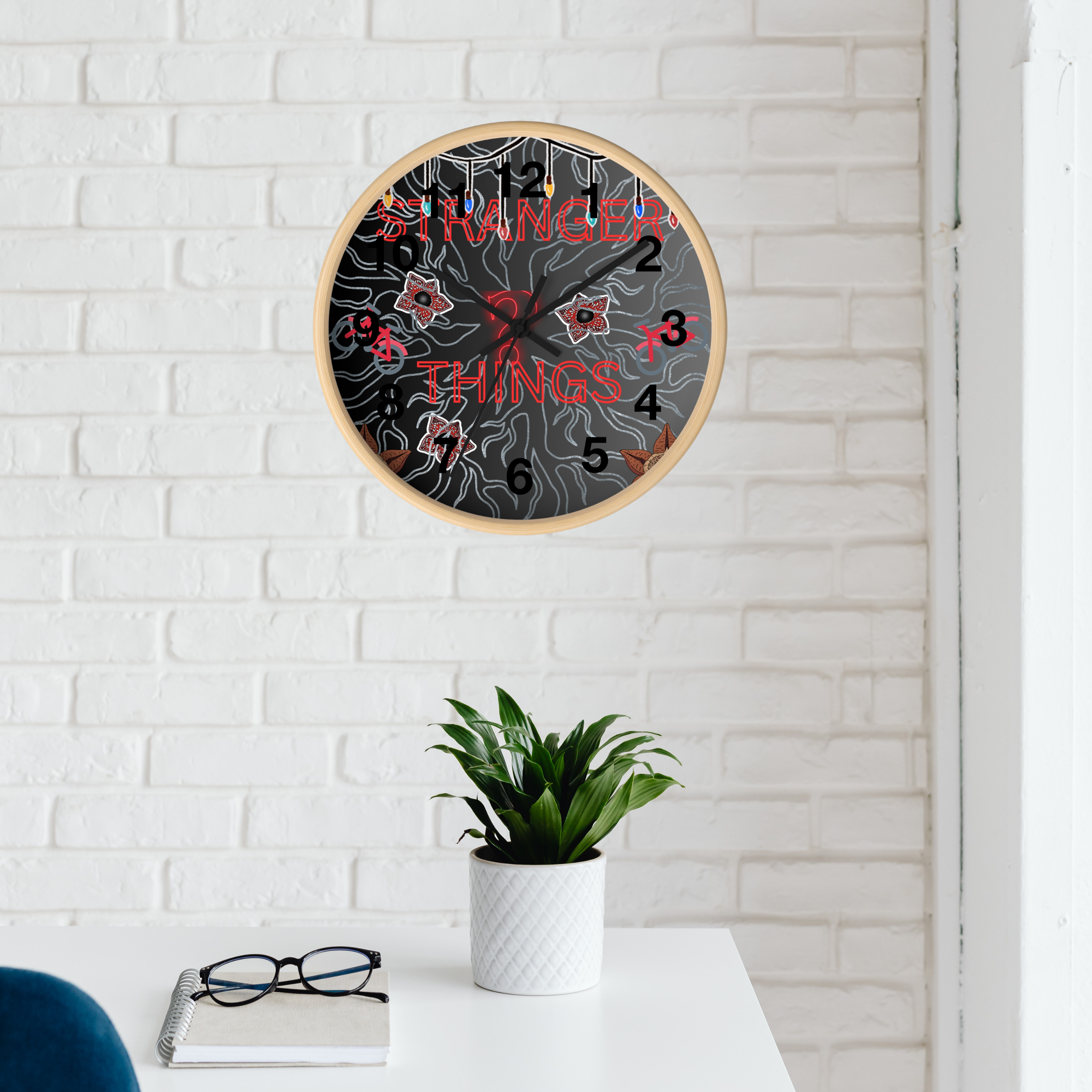 Stranger Things Wall Clock | Retro Neon Upside Down Decor | 80s Sci-Fi Horror Fan Gift product thumbnail image Stranger Things Wall Clock | Retro Neon Upside Down Decor | 80s Sci-Fi Horror Fan Gift product thumbnail image
