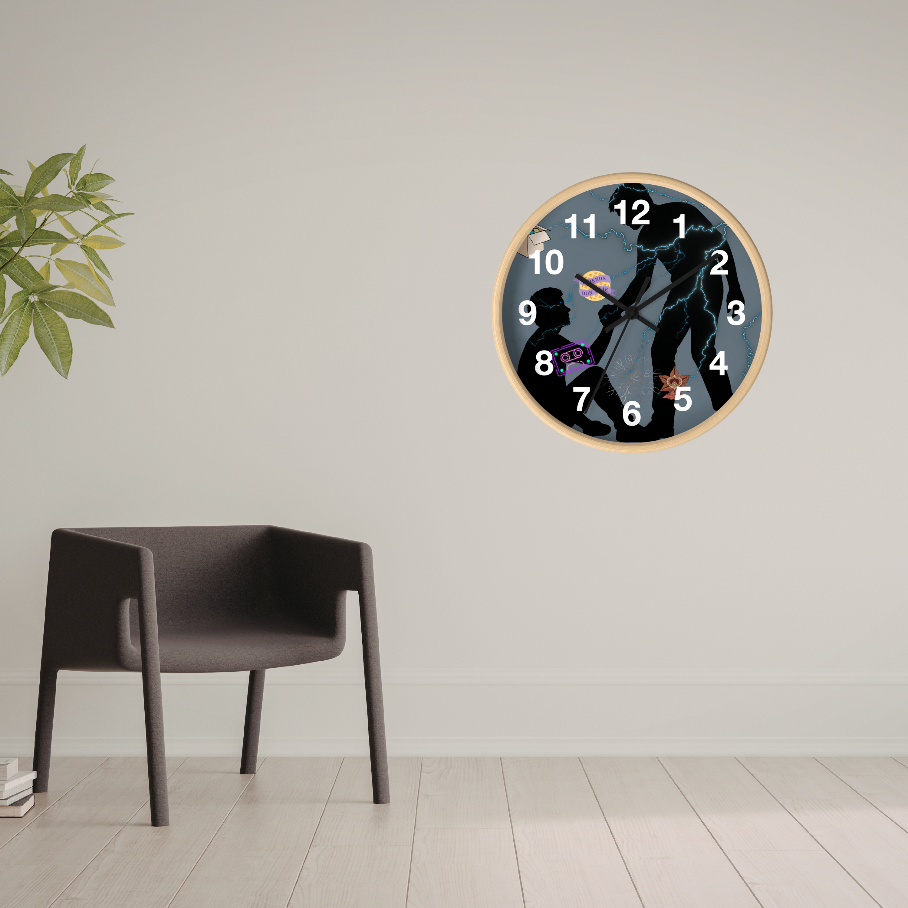 Stranger Things Wall Clock – Will & Mike Upside Down Neon Retro Horror Decor product thumbnail image Stranger Things Wall Clock – Will & Mike Upside Down Neon Retro Horror Decor product thumbnail image