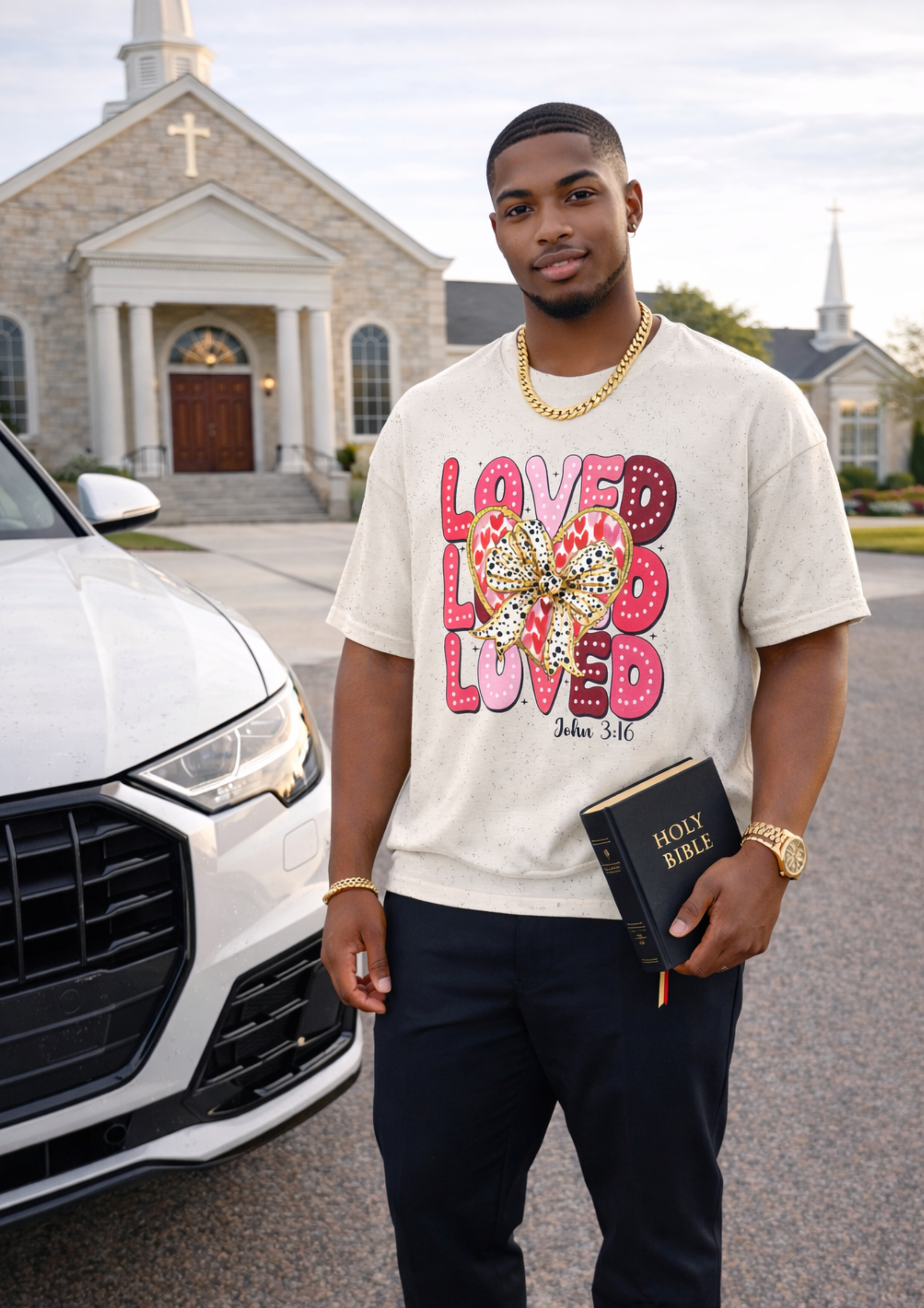 Faith-Inspired T-Shirt — Love, Confidence & Purpose Everyday Tee product thumbnail image Faith-Inspired T-Shirt — Love, Confidence & Purpose Everyday Tee product thumbnail image