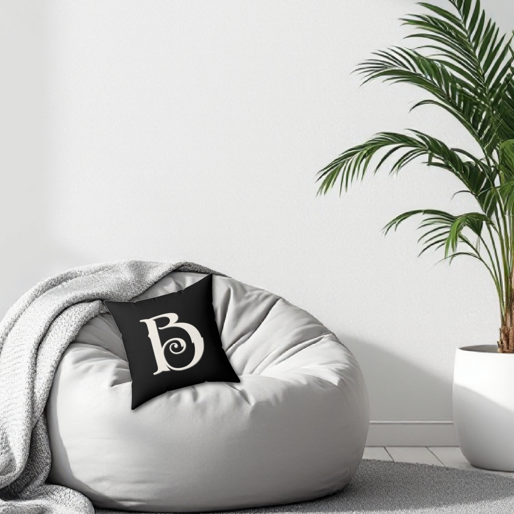 Faux Suede Black Decorative Pillow Monogram Old English B Letter product thumbnail image Faux Suede Black Decorative Pillow Monogram Old English B Letter product thumbnail image