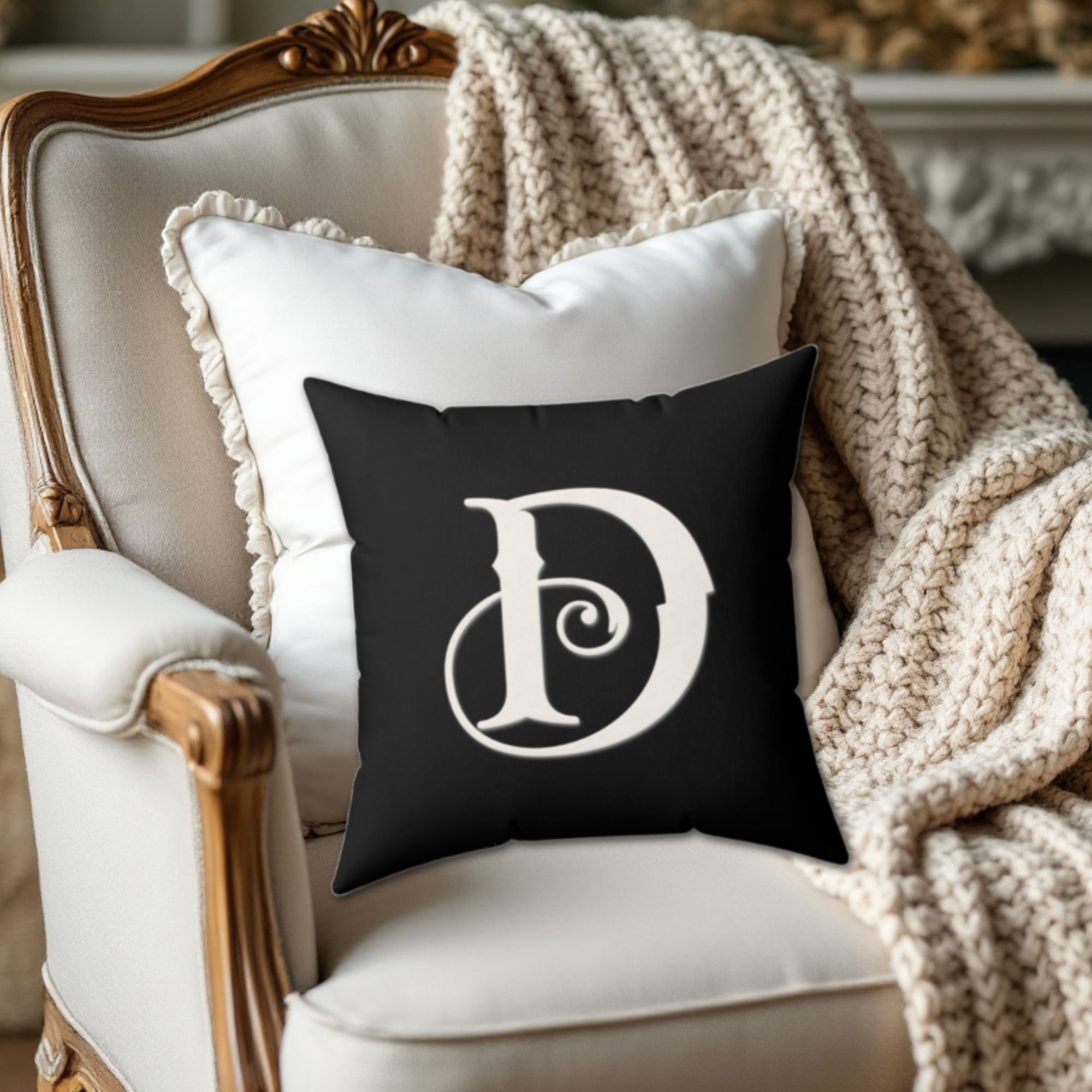 Old English Letter D Black Faux Black Suede Pillow-Home Decor product thumbnail image Old English Letter D Black Faux Black Suede Pillow-Home Decor product thumbnail image