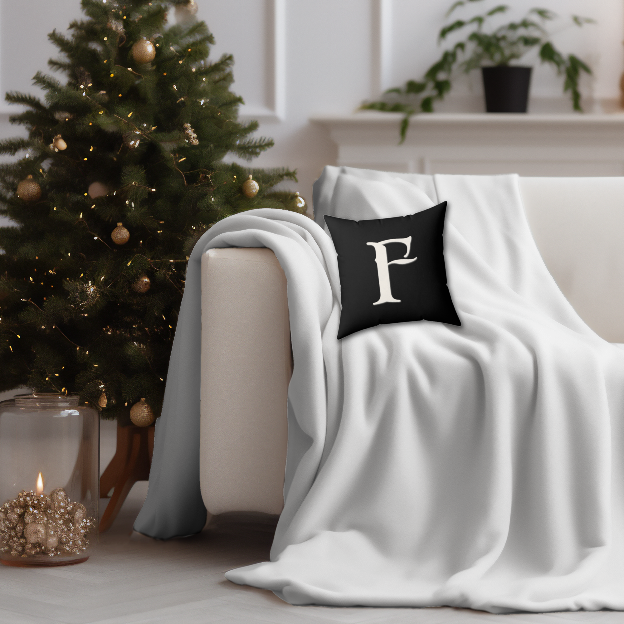 Faux Suede Square Old English Monogram F product thumbnail image Faux Suede Square Old English Monogram F product thumbnail image