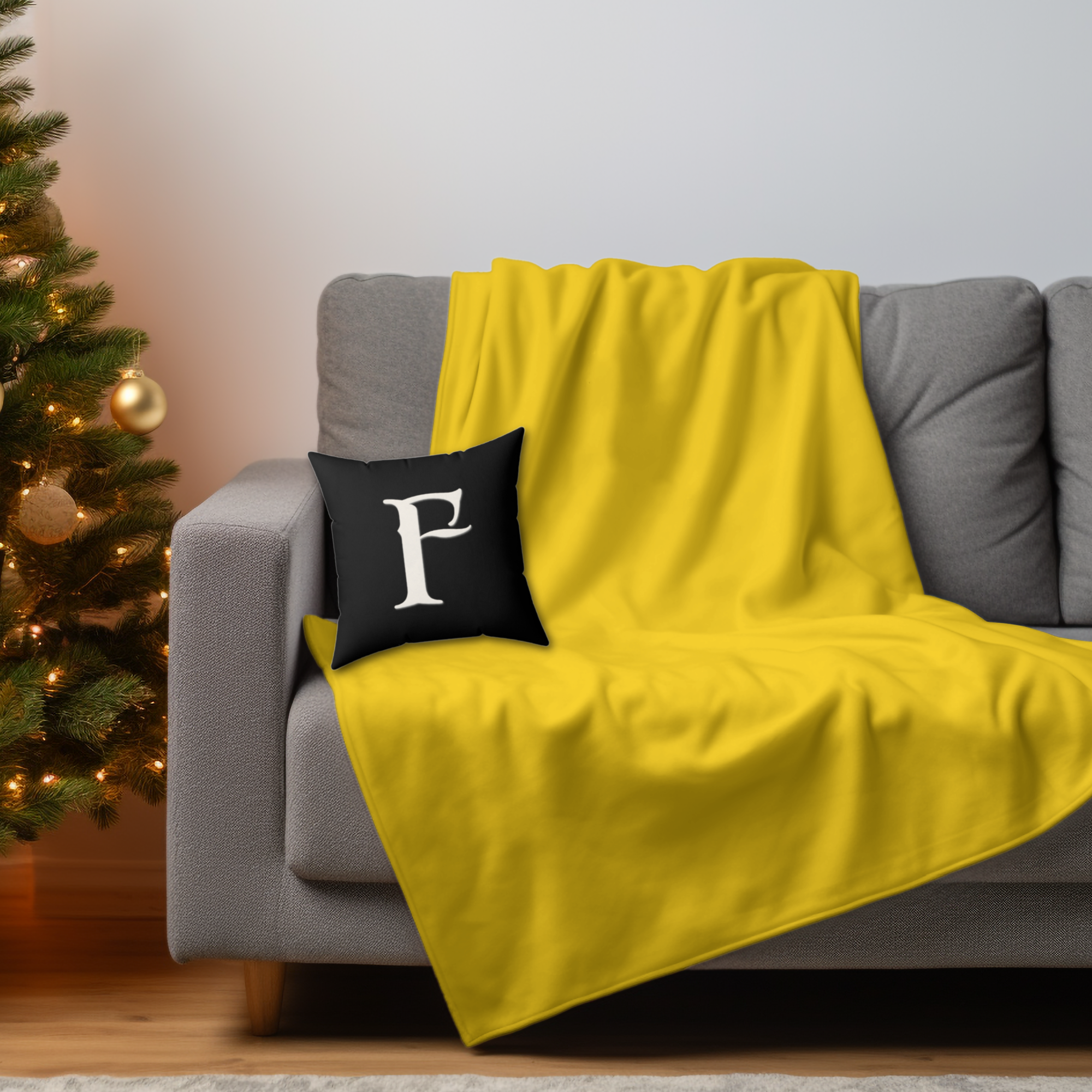 Faux Suede Square Old English Monogram F  product thumbnail image