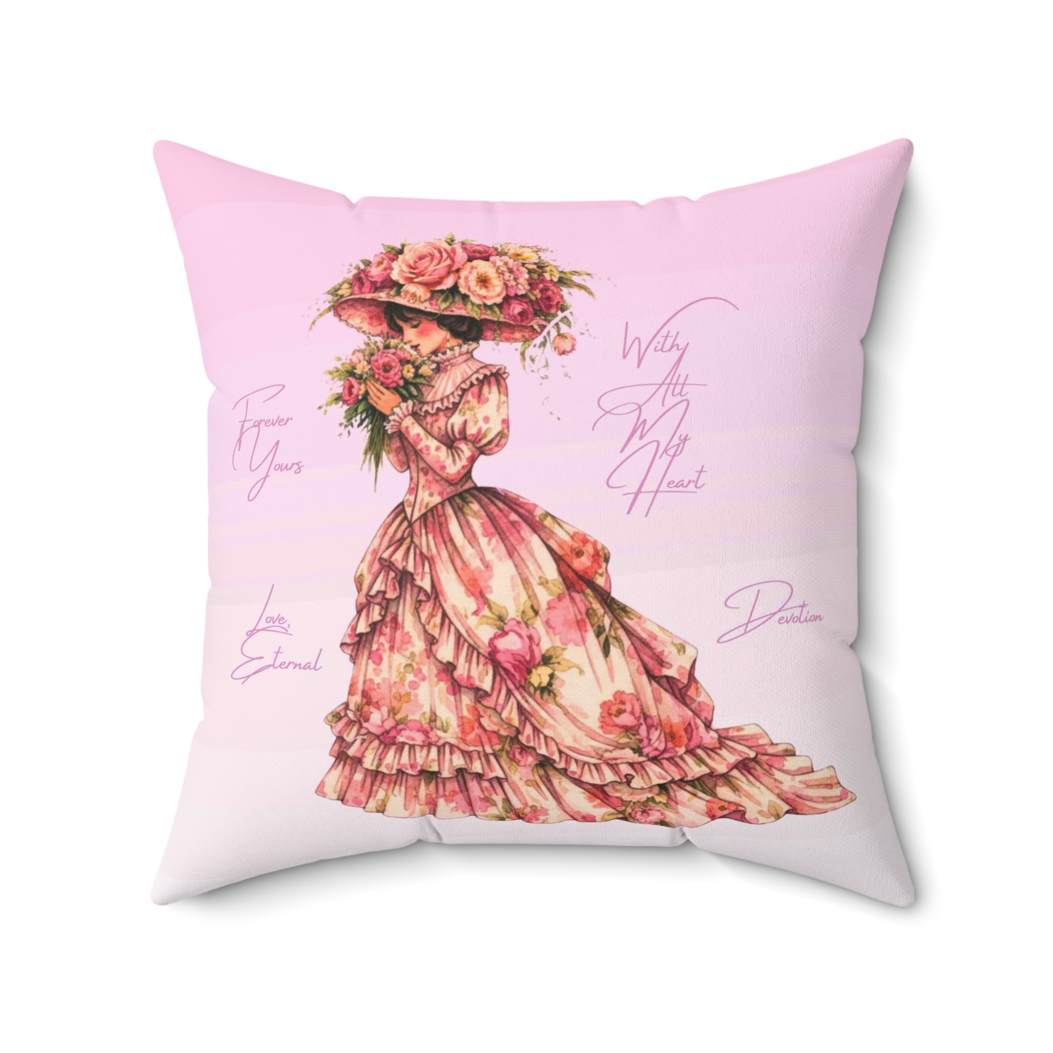 Victorian Rose Lady Pillow | Decorative Square Throw Cushion product thumbnail image Victorian Rose Lady Pillow | Decorative Square Throw Cushion product thumbnail image