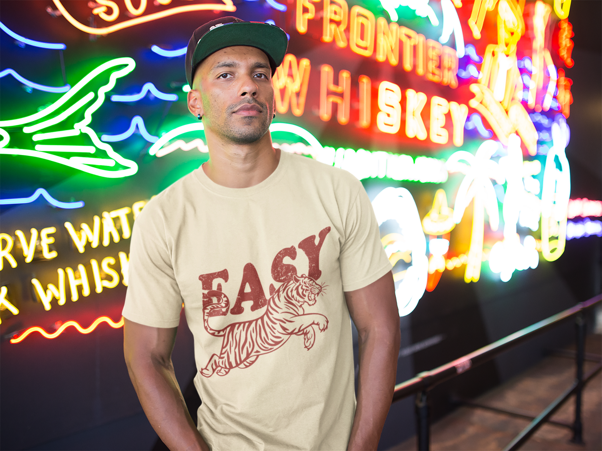 Easy Tiger T‑Shirt — Vintage Leaping Tiger Graphic Tee