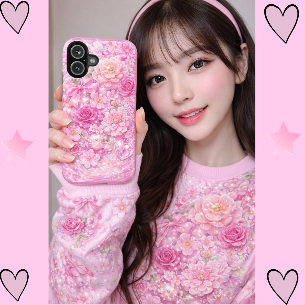 Pink Floral protective phone case