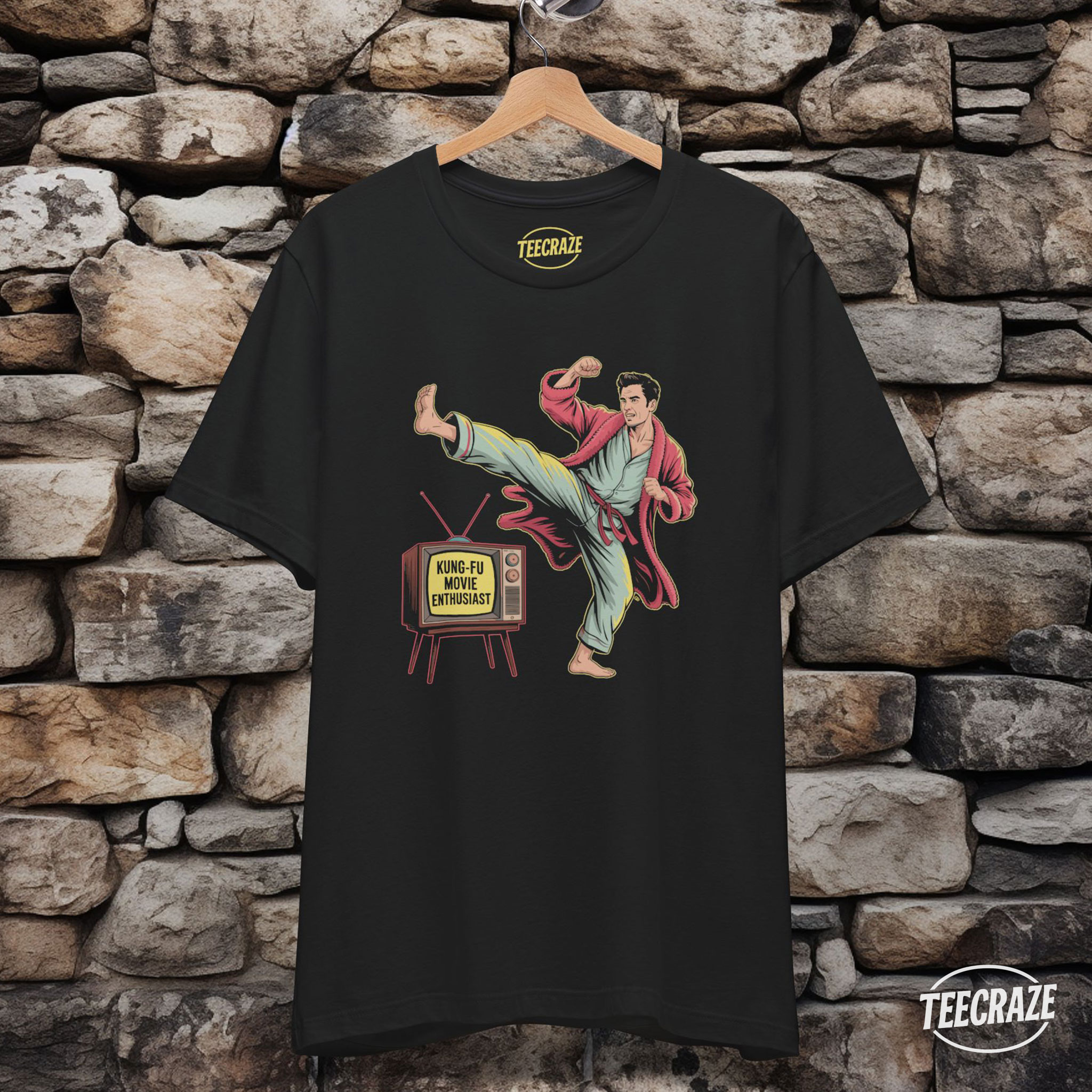 Kung-Fu Movie Enthusiast - Retro Martial Arts Kick Unisex T-Shirt product thumbnail image Kung-Fu Movie Enthusiast - Retro Martial Arts Kick Unisex T-Shirt product thumbnail image