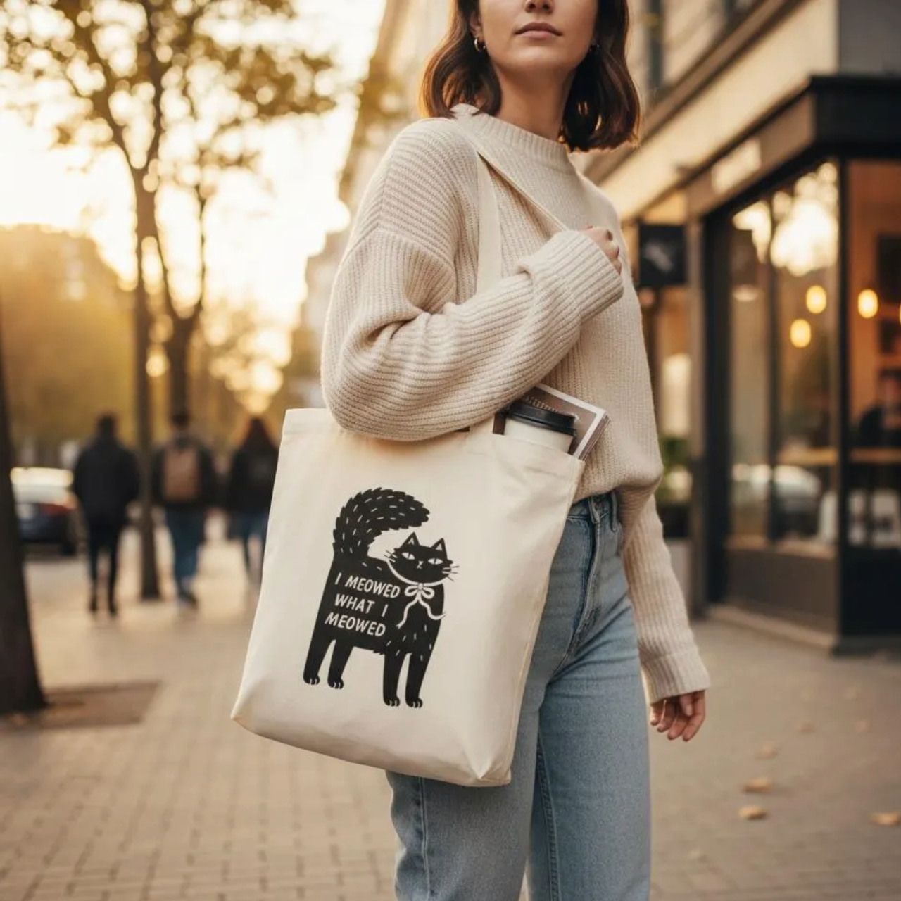 Organic Canvas Cat Tote Organic Canvas Cat Tote