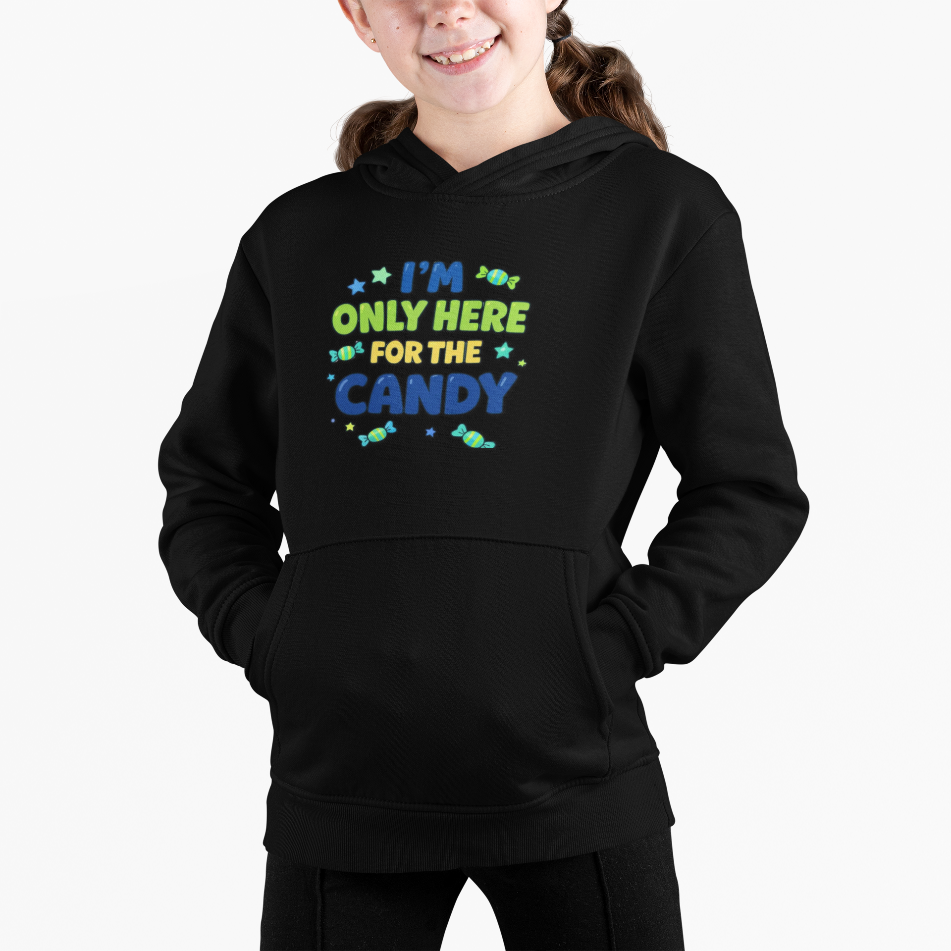 I'm Only Here for the Candy Kid's Hoodie — Valentine's Day Kids Sweatshirt product thumbnail image