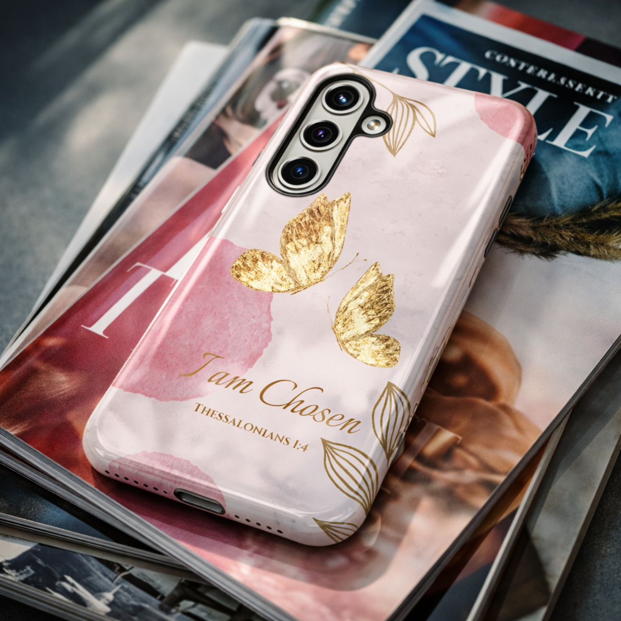 Tough Phone Case Gold Butterfly Pink Watercolor Aesthetic | Bible Verse Scripture I Am Chosen | Gift for iPhone 17 16 15 Pro Max Samsung Galaxy S25 Google Pixel product thumbnail image Tough Phone Case Gold Butterfly Pink Watercolor Aesthetic | Bible Verse Scripture I Am Chosen | Gift for iPhone 17 16 15 Pro Max Samsung Galaxy S25 Google Pixel product thumbnail image