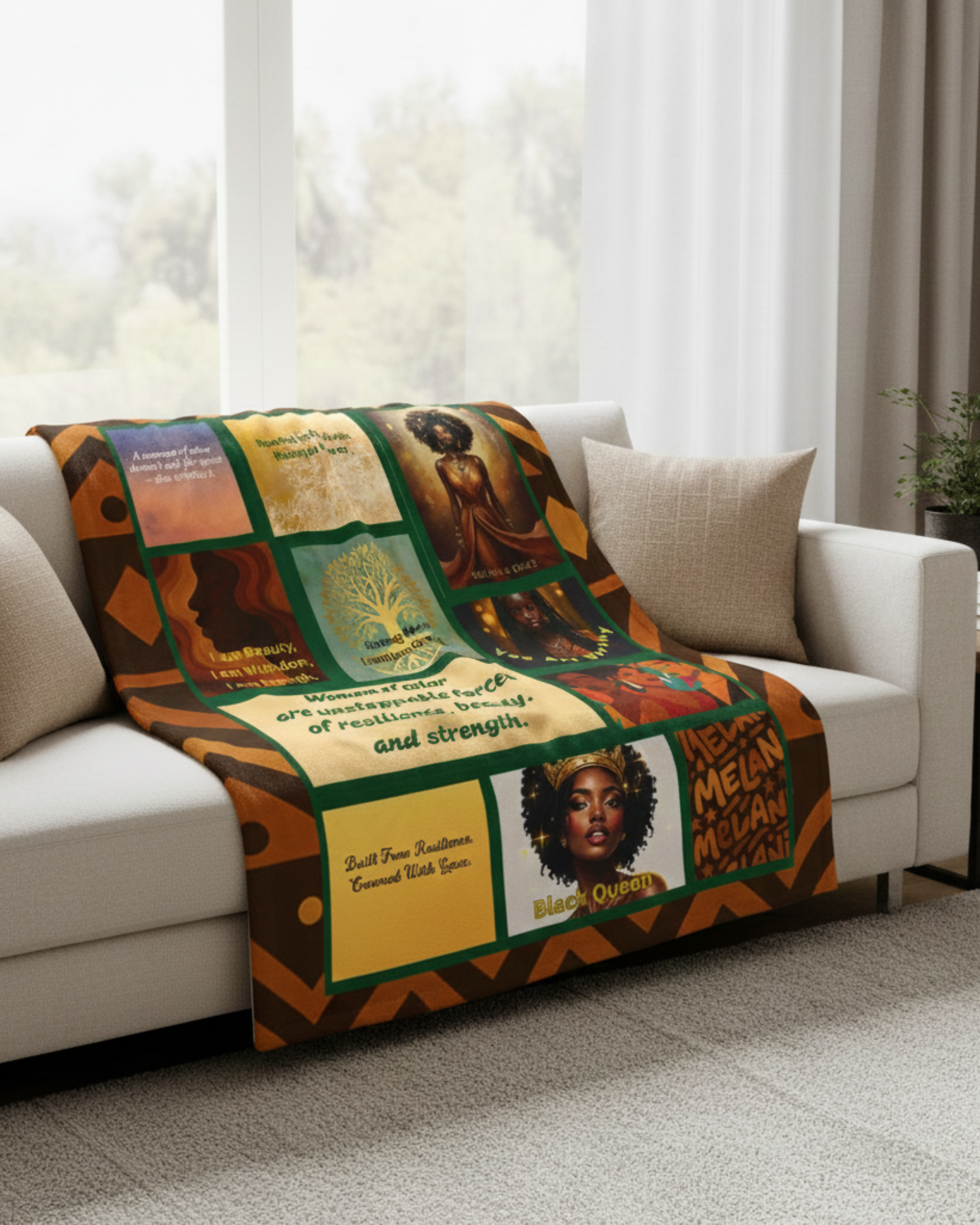 Velveteen Plush Blanket — Black Women Empowerment Collage ("Women of color are unstoppable forces of resilience, beauty, and strength") product thumbnail image Velveteen Plush Blanket — Black Women Empowerment Collage ("Women of color are unstoppable forces of resilience, beauty, and strength") product thumbnail image