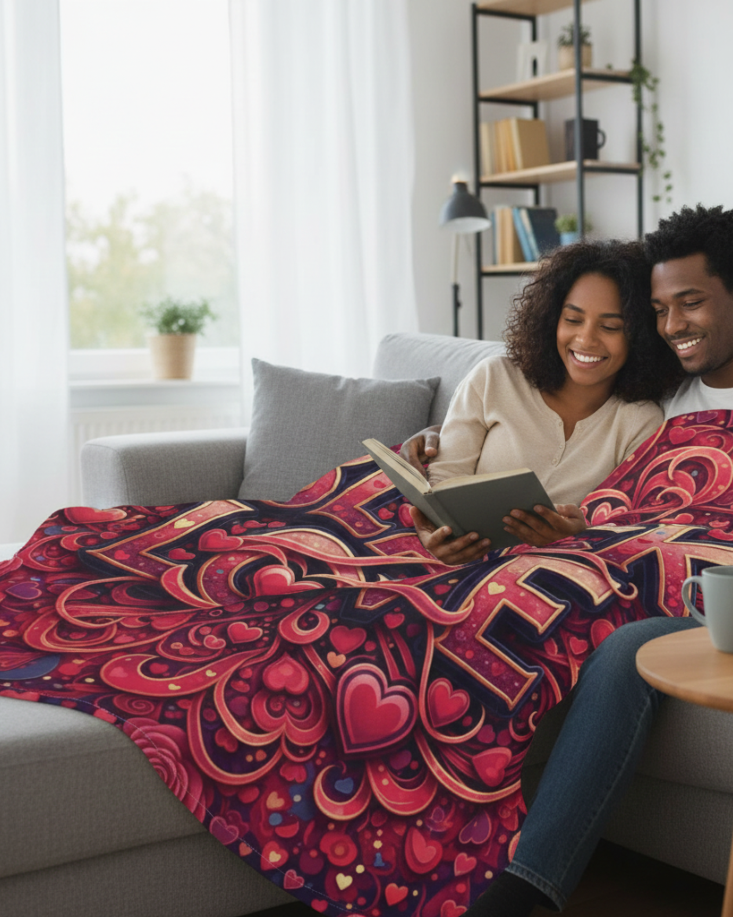 Black Love Abstract Velveteen Plush Blanket — Soft Afrocentric Throw product thumbnail image Black Love Abstract Velveteen Plush Blanket — Soft Afrocentric Throw product thumbnail image