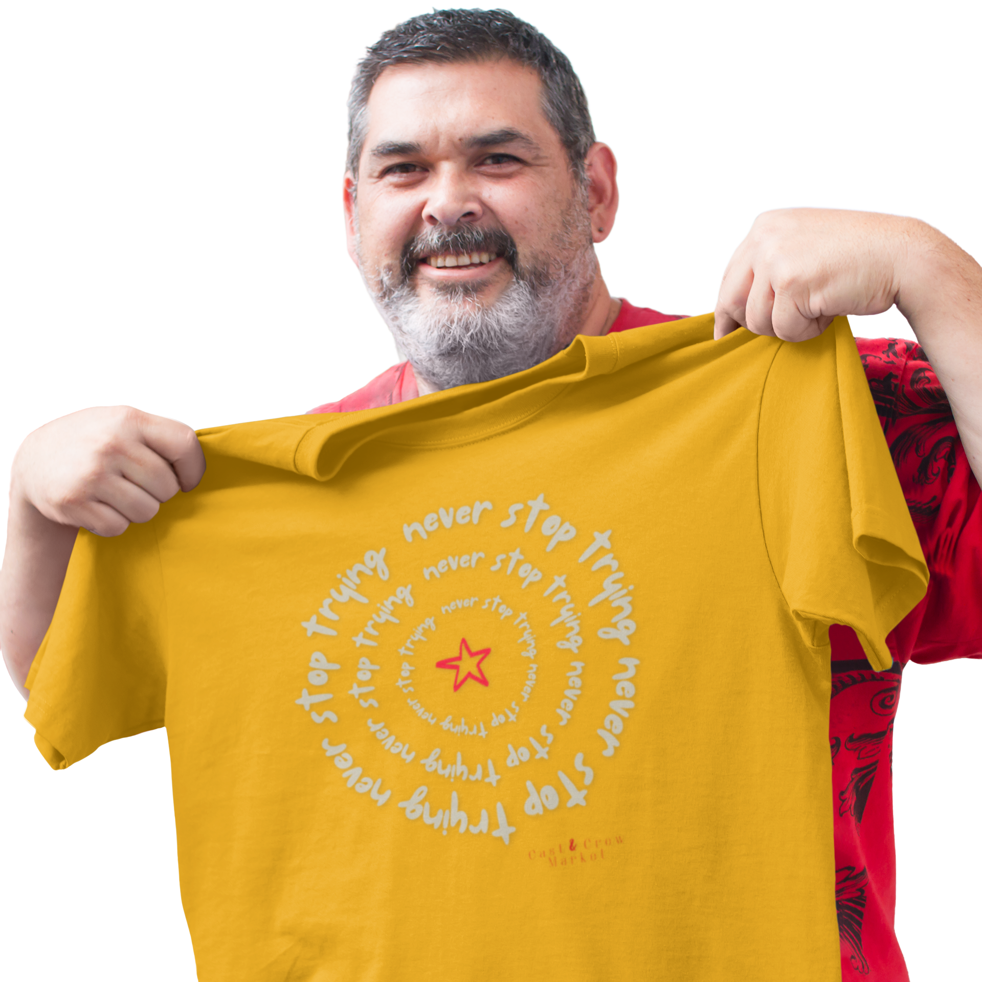 Never Stop Trying” Motivational T-Shirt | Inspirational Tee for Creatives, Performers, Students &amp; Anyone Chasing a Dream. Graphic T-Shirt product thumbnail image