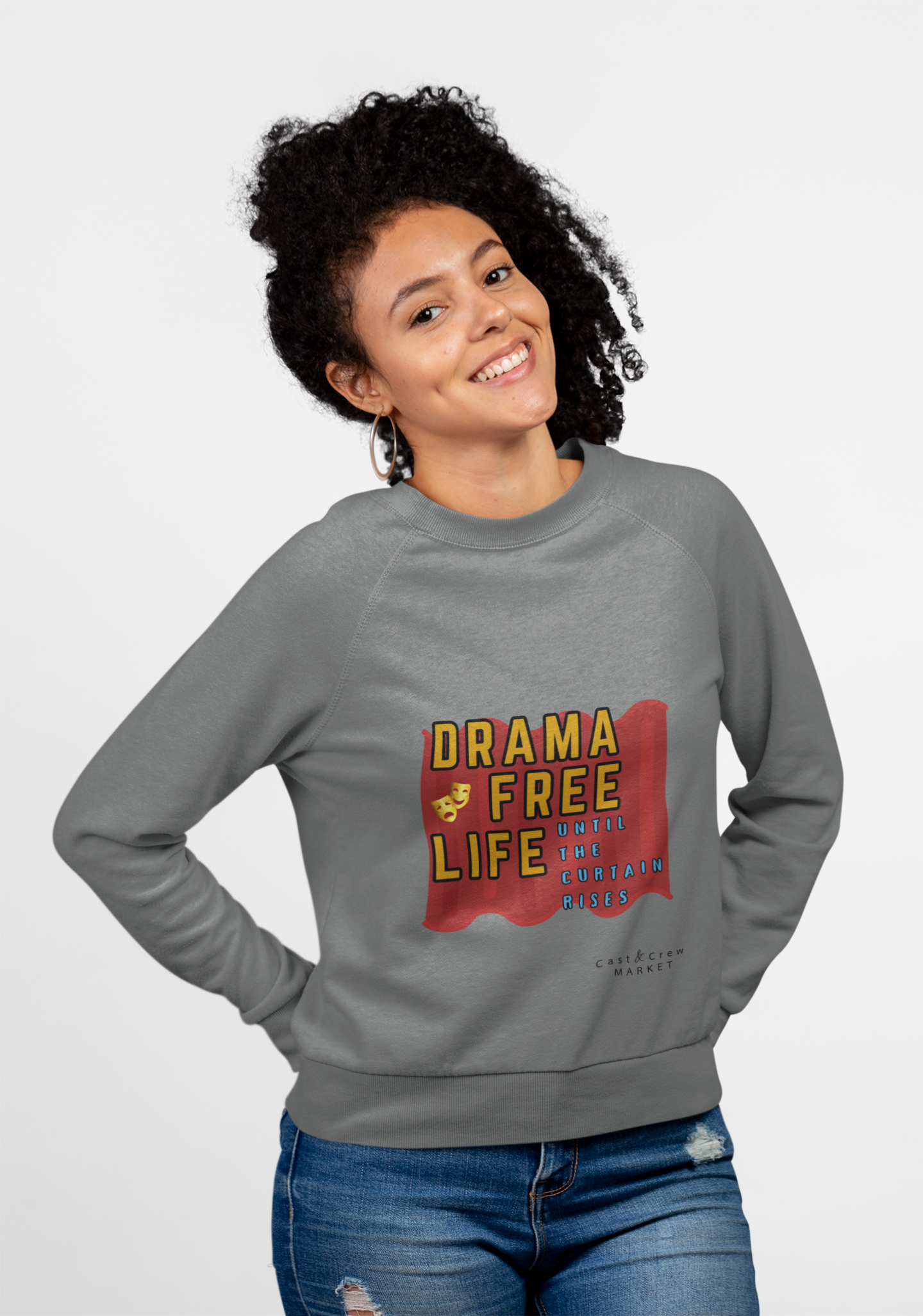 Drama Free Life Sweatshirt — Minimalist Relaxation Crewneck product thumbnail image Drama Free Life Sweatshirt — Minimalist Relaxation Crewneck product thumbnail image