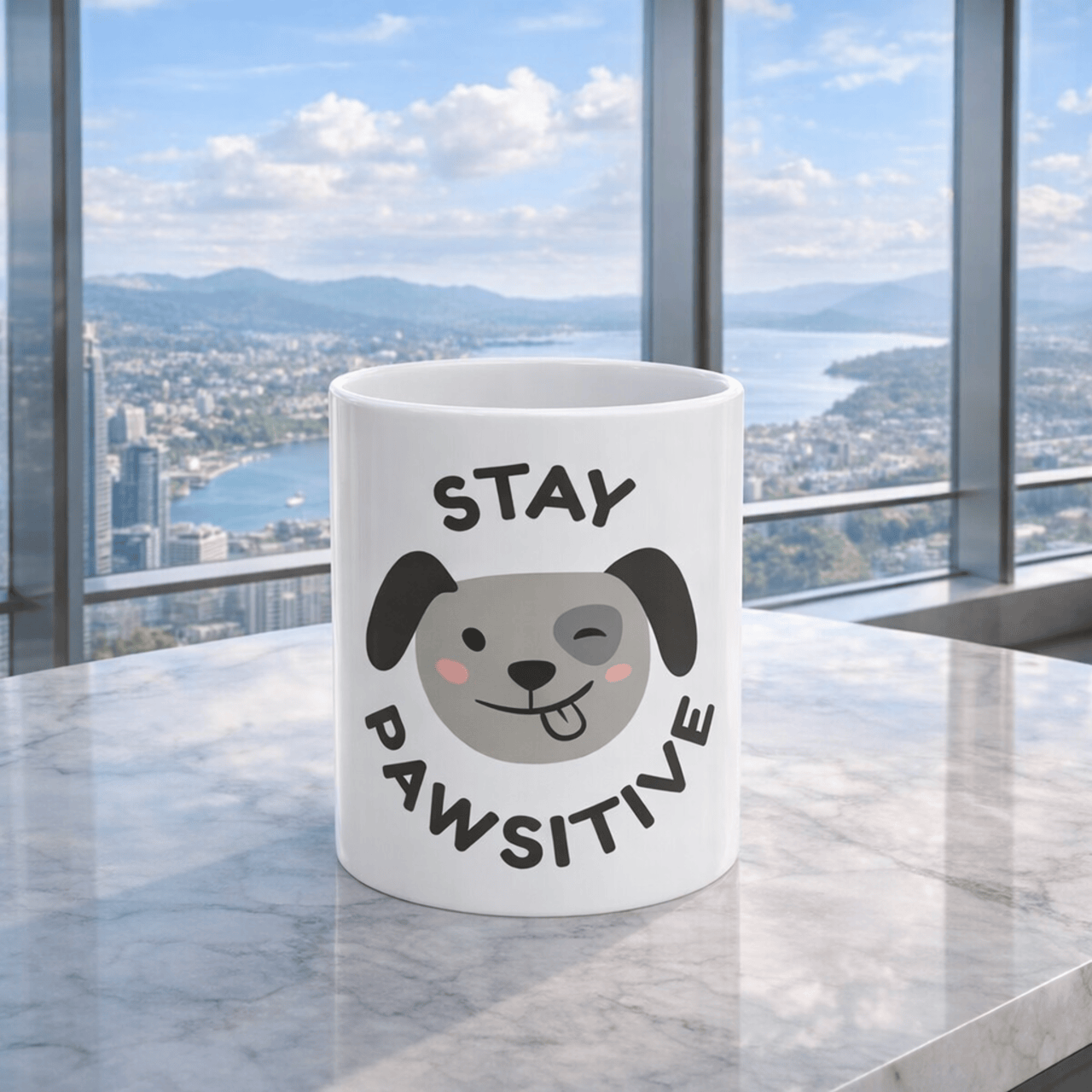 Stay Pawsitive Ceramic Mug, (11oz, 15oz) product thumbnail image Stay Pawsitive Ceramic Mug, (11oz, 15oz) product thumbnail image
