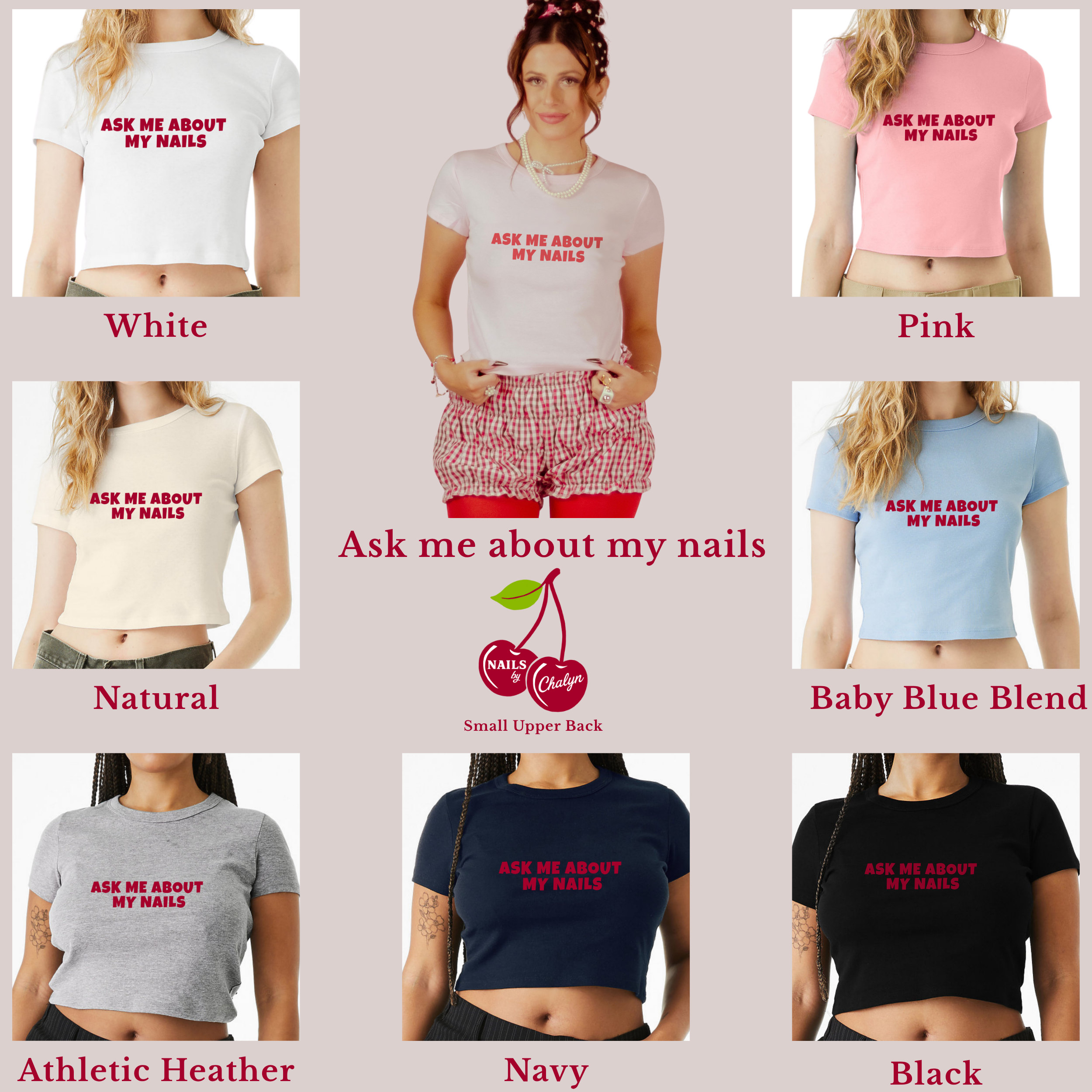 Ask Me about My Nails? Bella &amp; Canvas Baby Tee product thumbnail image