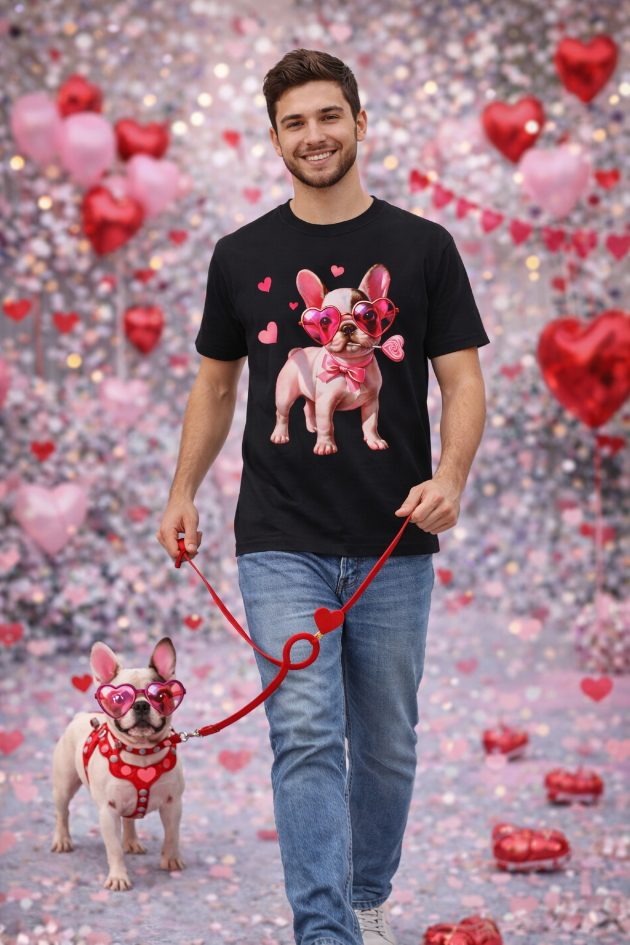 French Bulldog  T-Shirt — Cute Heart Pup Tee