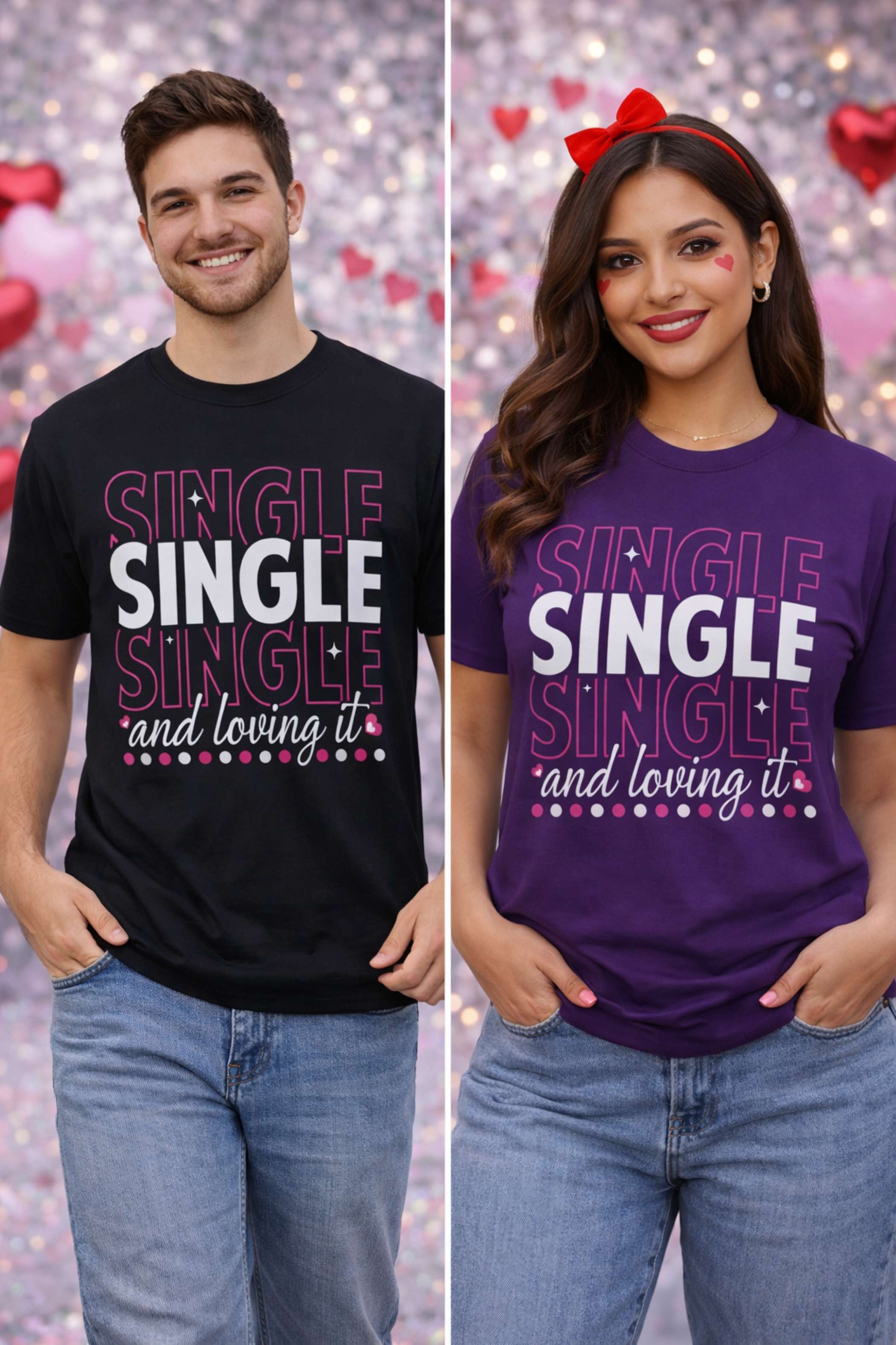 Single and Loving It T-Shirt — 'Single Single Single and loving it' Graphic Tee product thumbnail image Single and Loving It T-Shirt — 'Single Single Single and loving it' Graphic Tee product thumbnail image