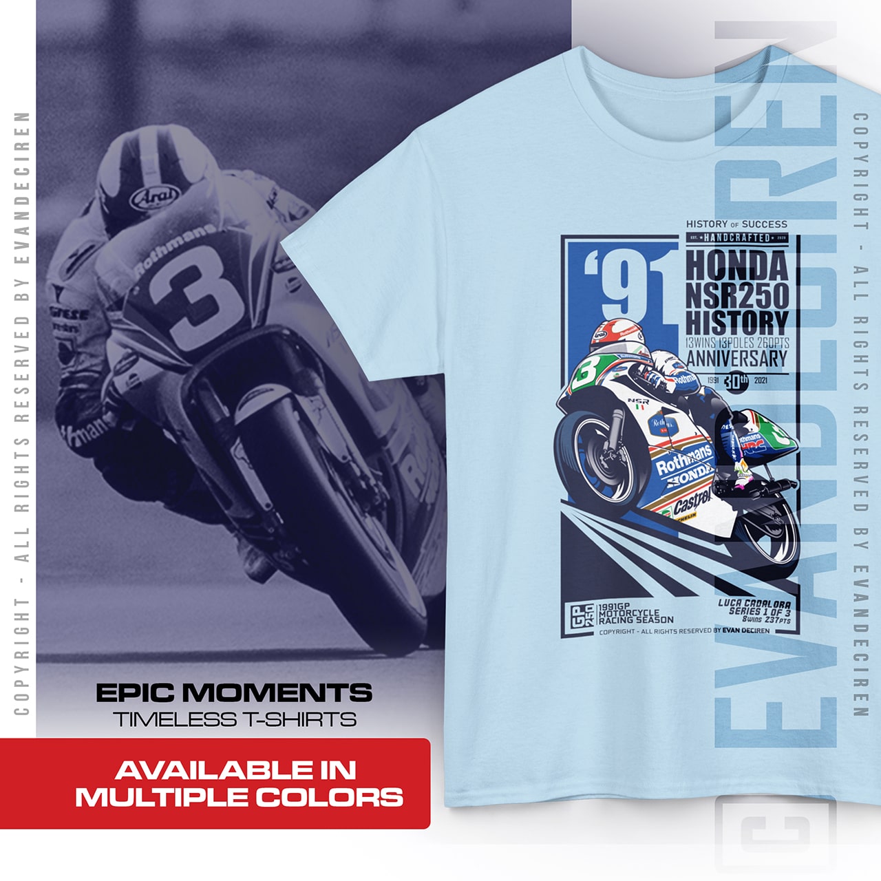 Luca Cadalora 1991 | Honda NSR250 History product thumbnail image Luca Cadalora 1991 | Honda NSR250 History product thumbnail image