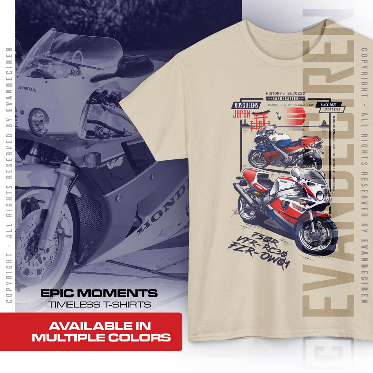 Honda VFR 750R & Yamaha FZR 750R | Iconic 1980s Sport Bikes product thumbnail image Honda VFR 750R & Yamaha FZR 750R | Iconic 1980s Sport Bikes product thumbnail image