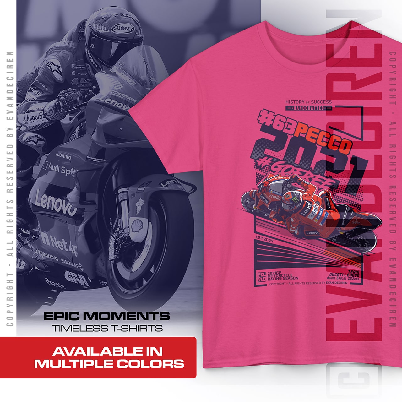 Francesco Bagnaia 2021 | #63 Pecco product thumbnail image Francesco Bagnaia 2021 | #63 Pecco product thumbnail image