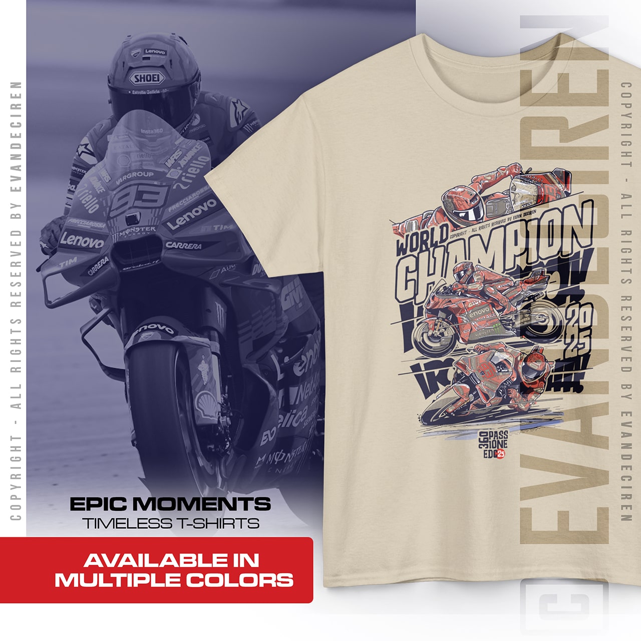 Marc Marquez 2025 | World Champion Illustration