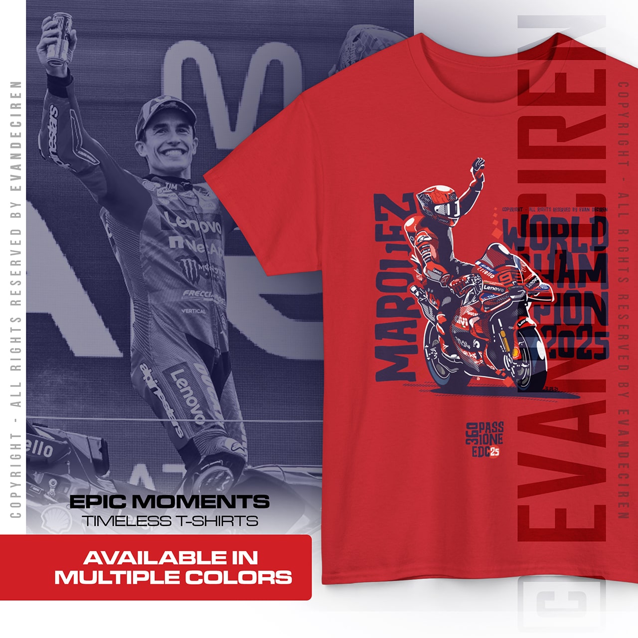 Marc Marquez 2025 | World Champion Illustration