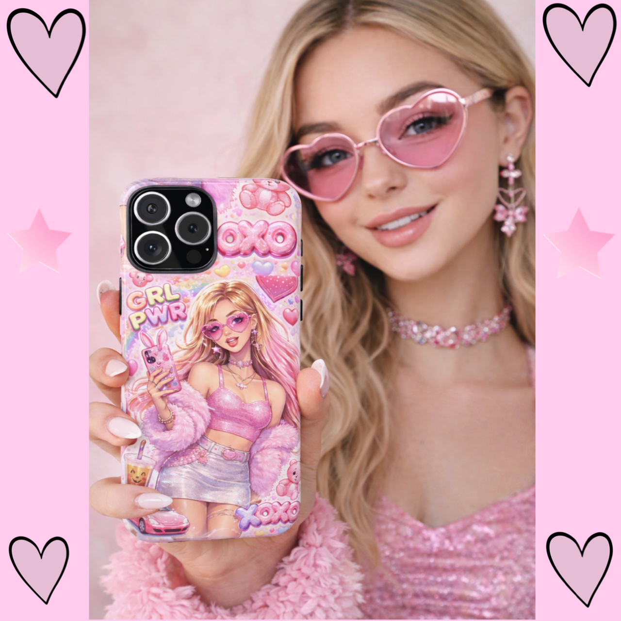 Girl power xoxo protective phone case 