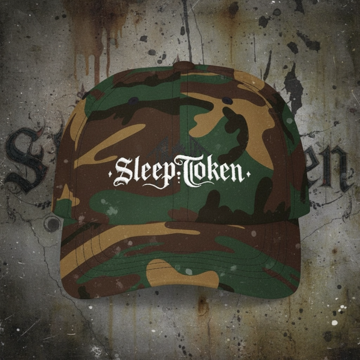 Embroidered Dad Cap — Gothic ‘Sleep Token’ Logo product thumbnail image