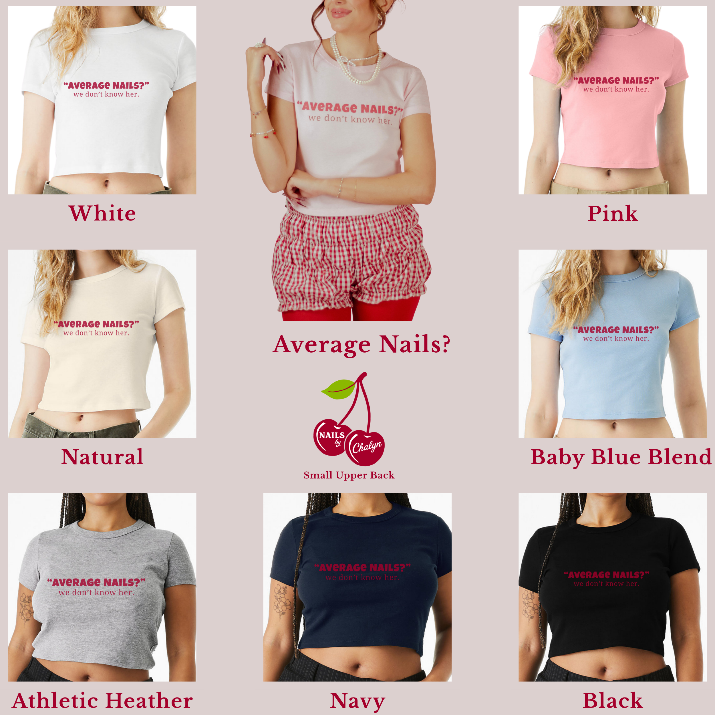 Average Nails? Bella & Canvas Baby Tee product thumbnail image Average Nails? Bella & Canvas Baby Tee product thumbnail image