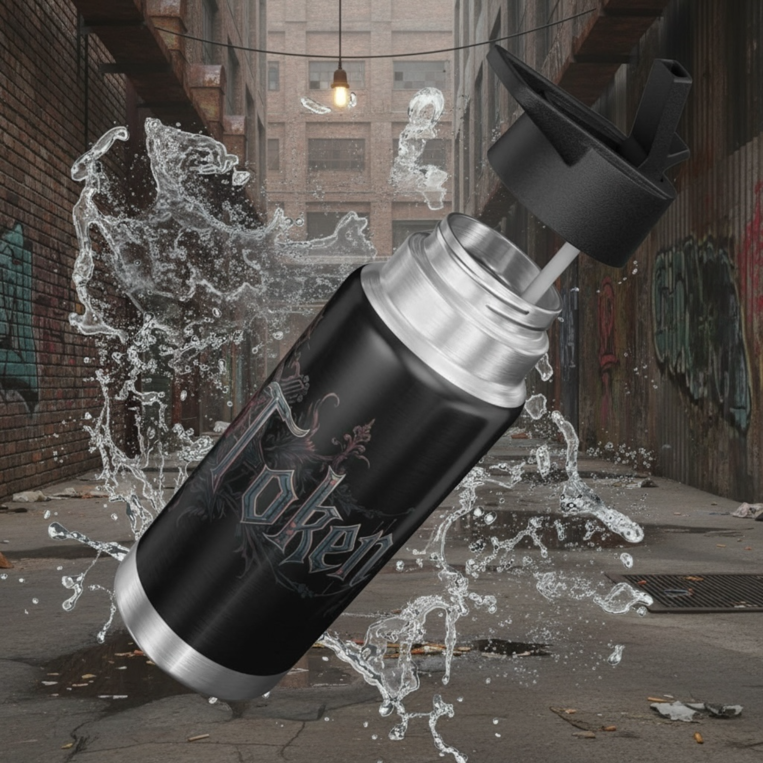 32oz Gator Tumbler — Gothic Sleep Token Logo Insulated Water Bottle product thumbnail image 32oz Gator Tumbler — Gothic Sleep Token Logo Insulated Water Bottle product thumbnail image