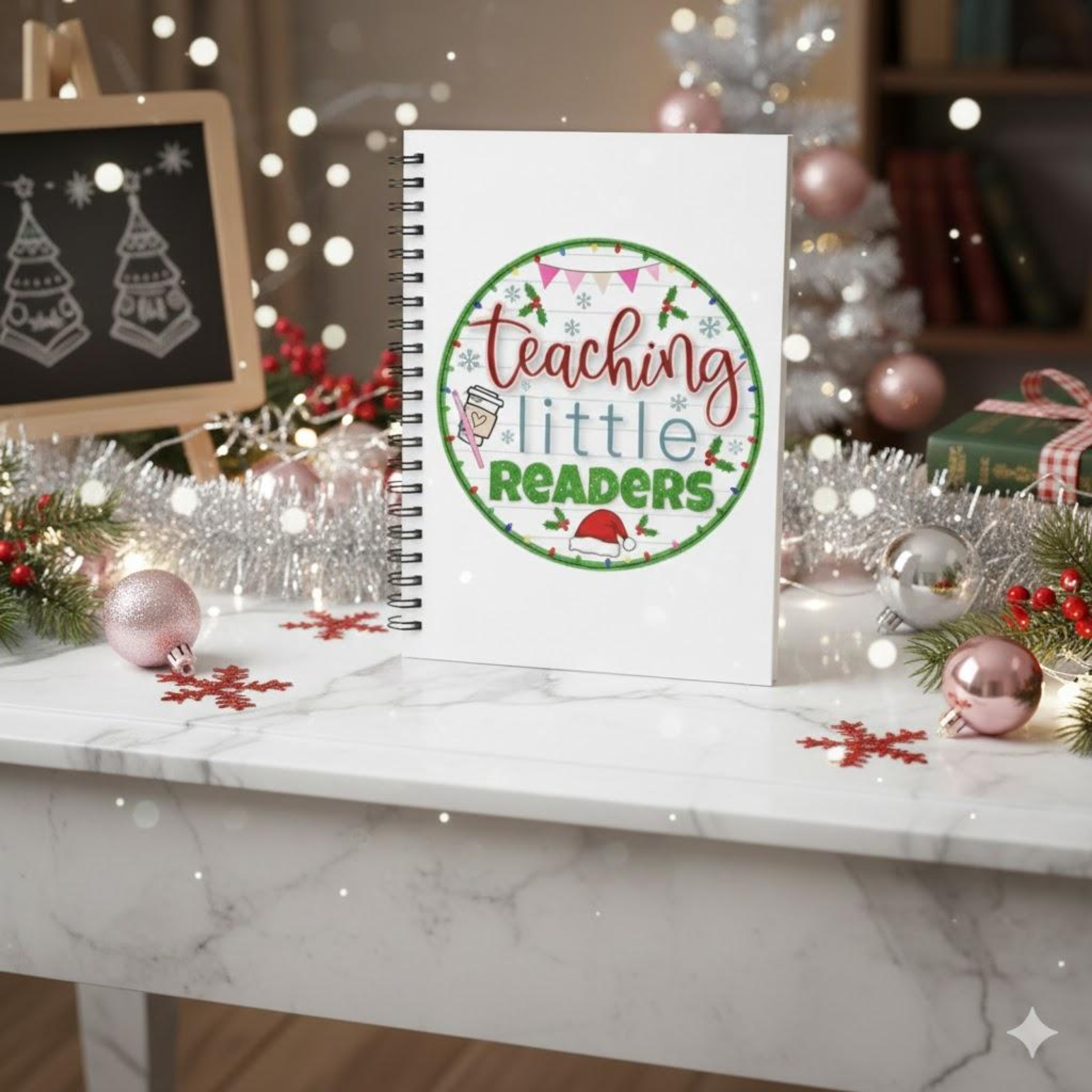 Teaching Little Readers Spiral Notebook — Cute Christmas Teacher Gift