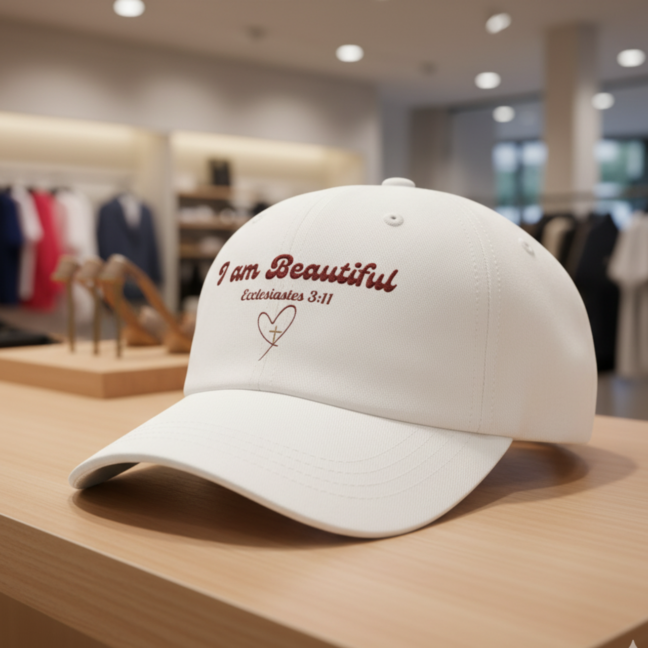 “I Am Beautiful” Christian Dad Cap – Ecclesiastes 3:11 Embroidered Faith Hat, Adjustable Unisex Baseball Cap