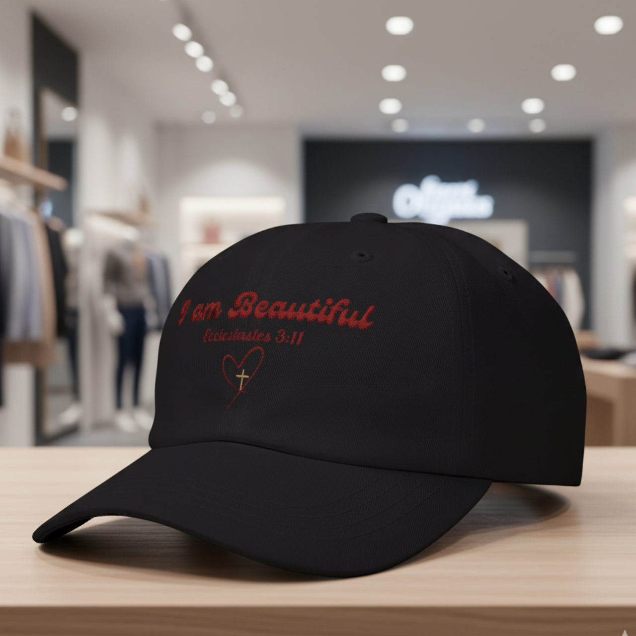 “I Am Beautiful” Christian Dad Cap – Ecclesiastes 3:11 Embroidered Faith Hat, Adjustable Unisex Baseball Cap product thumbnail image “I Am Beautiful” Christian Dad Cap – Ecclesiastes 3:11 Embroidered Faith Hat, Adjustable Unisex Baseball Cap product thumbnail image