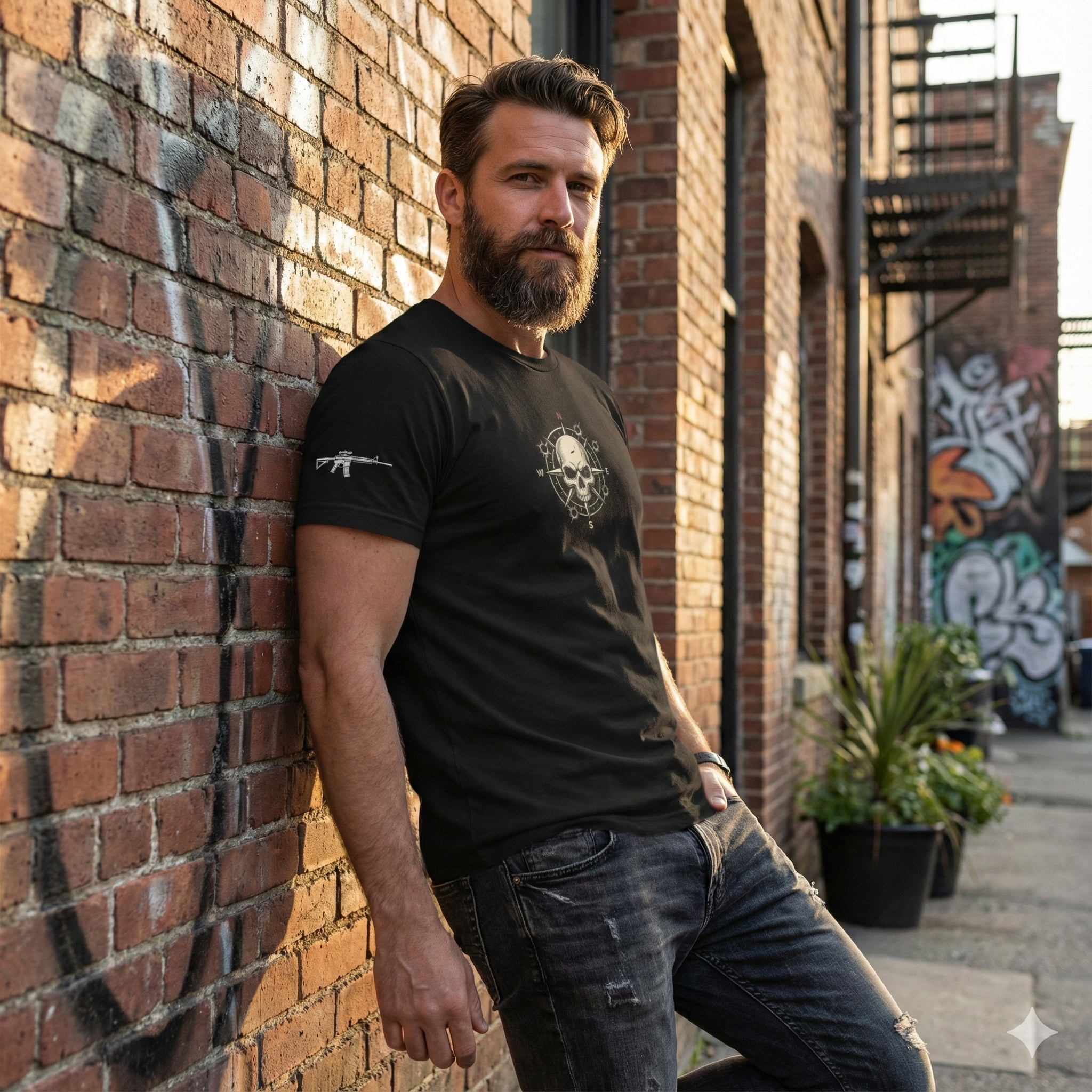 Room Cleared Skull Compass Tee