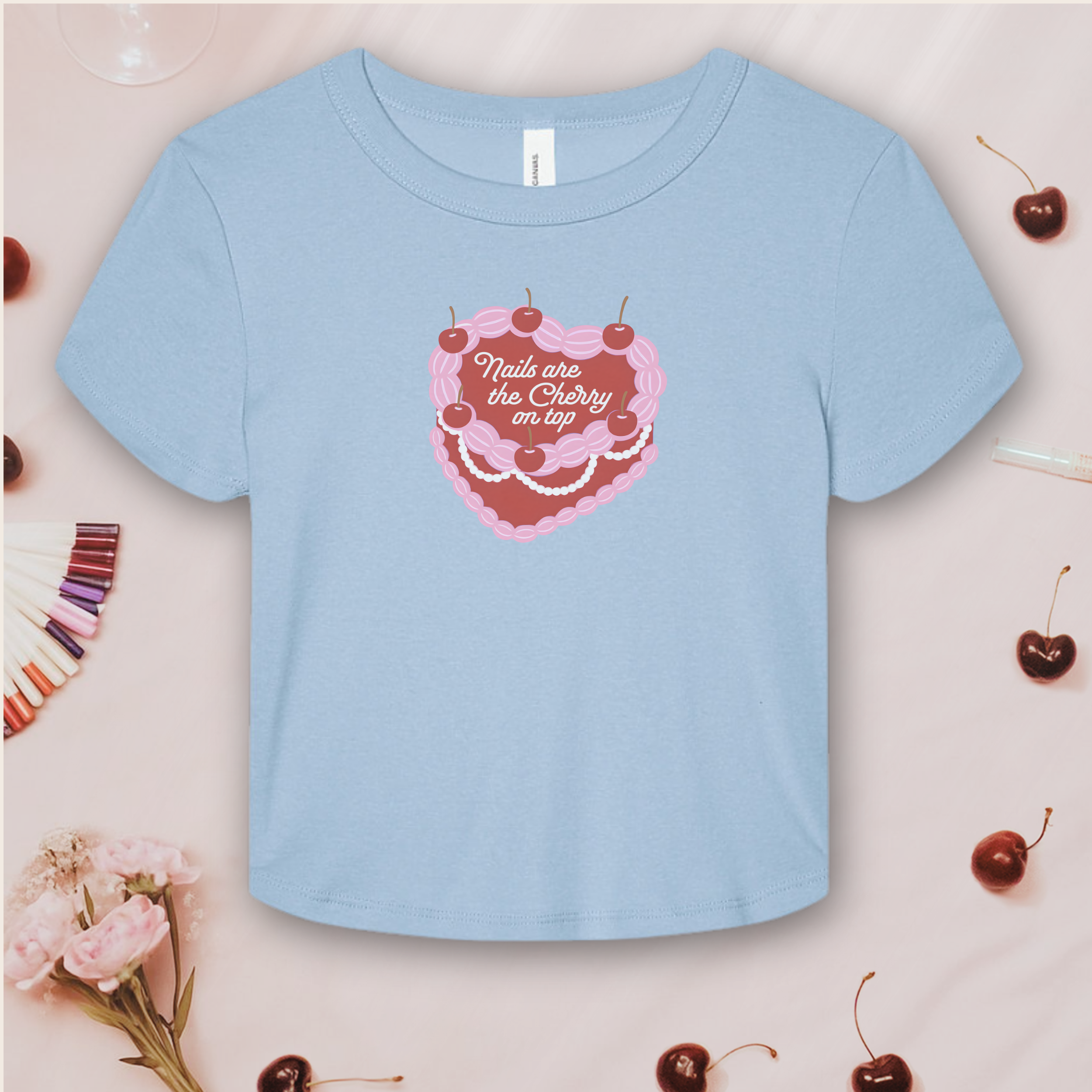 Nails are the Cherry on Top; Bella &amp; Canvas Baby Tee product thumbnail image