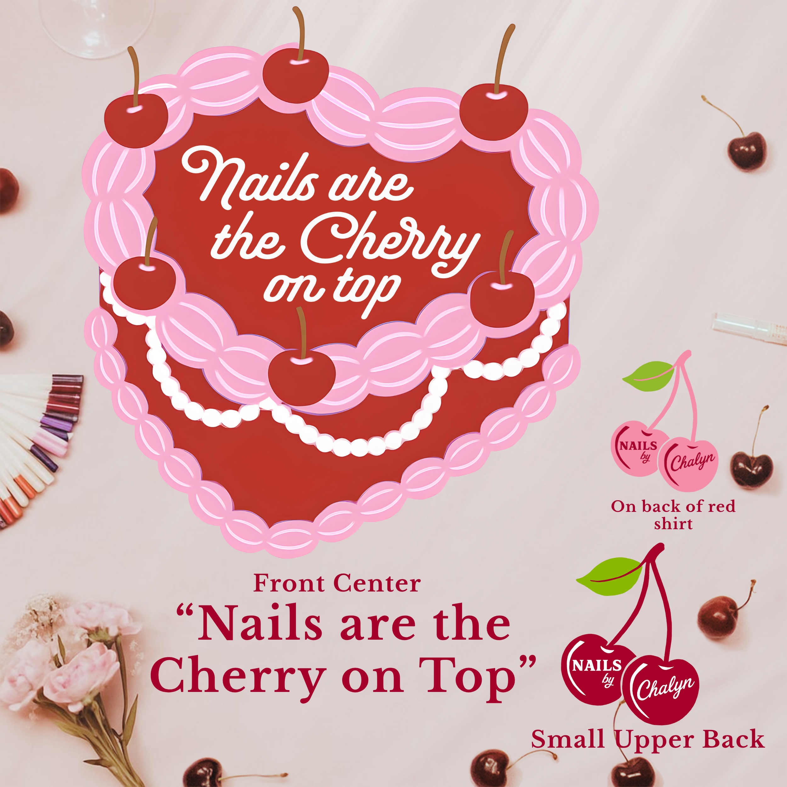 Nails are the Cherry on Top; Bella &amp; Canvas Baby Tee product thumbnail image