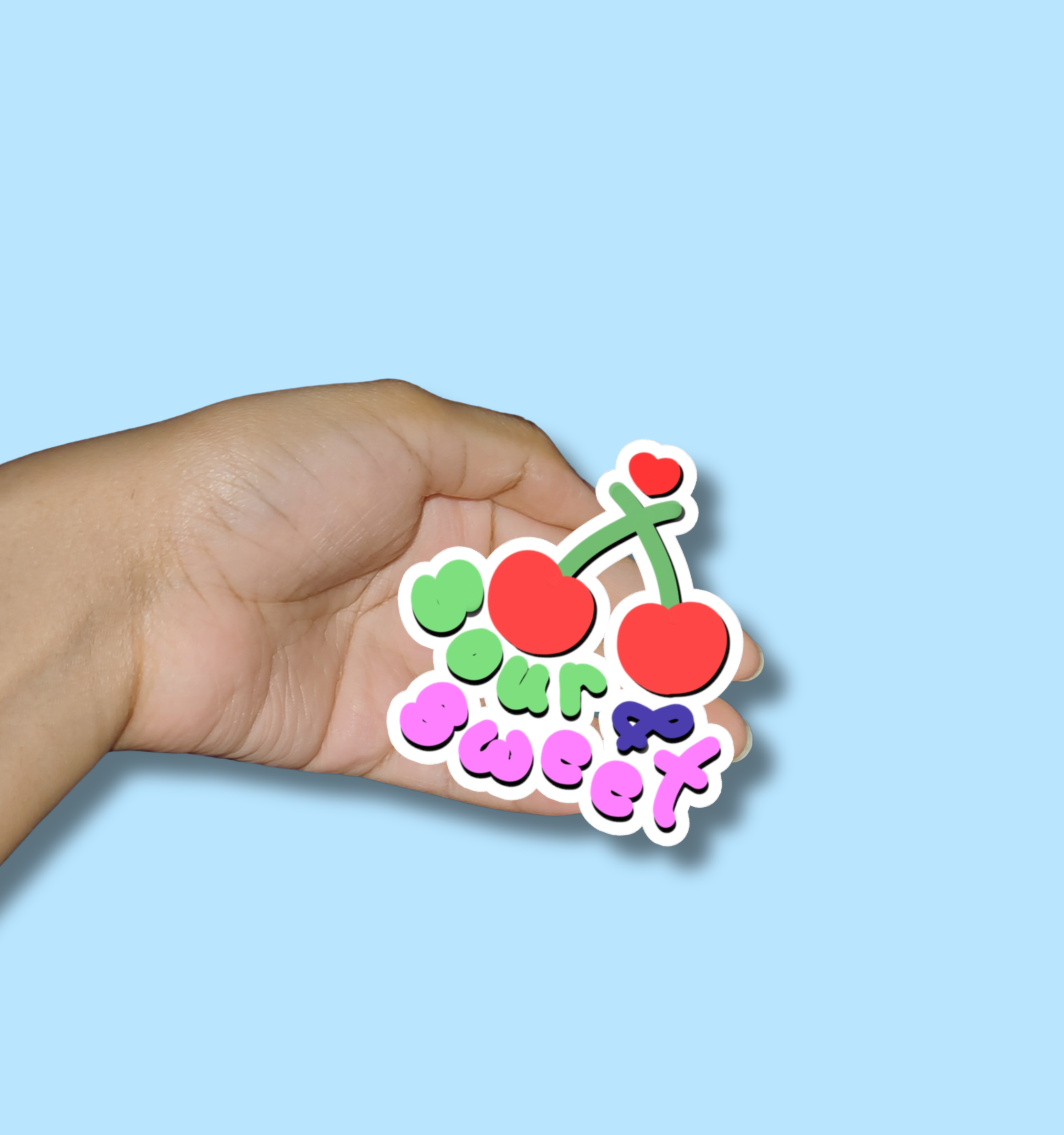 Bubbly Cute Cherry (Sour &amp; Sweet) Kiss-Cut Stickers product thumbnail image