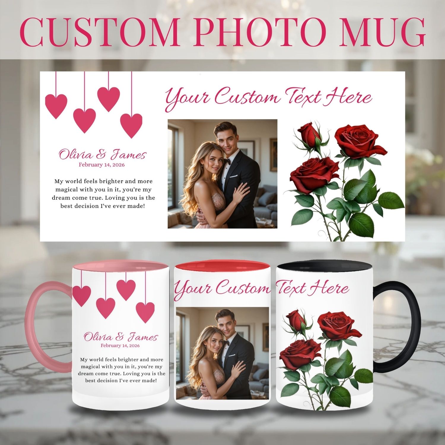 Truly Personalized Photo Mug Gift | Custom Gift for Couples, Valentine's Day and Anniversary product thumbnail image